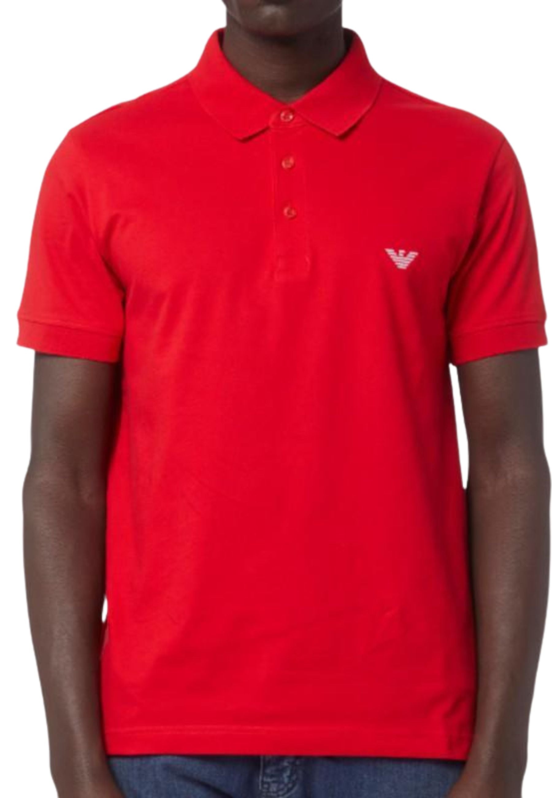 Emporio Armani Polo Uomo in Piqué di Cotone - Rossa 