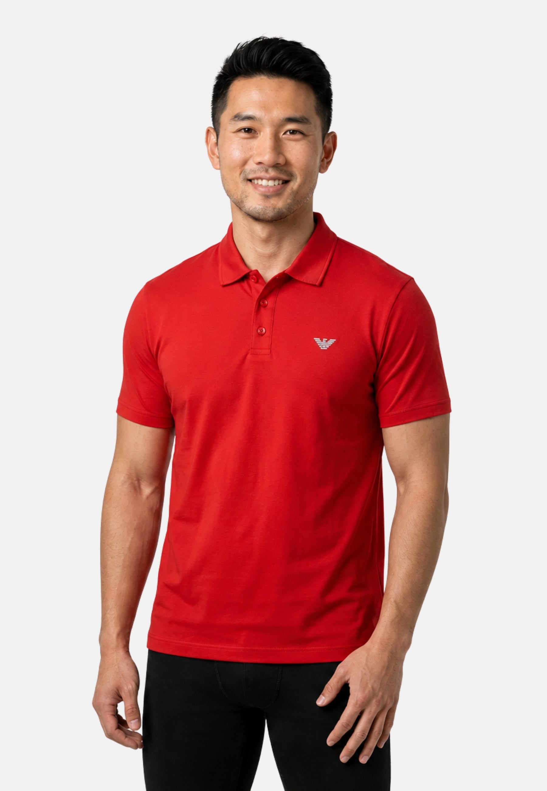 Emporio Armani Polo Uomo in Piqué di Cotone - Rossa 