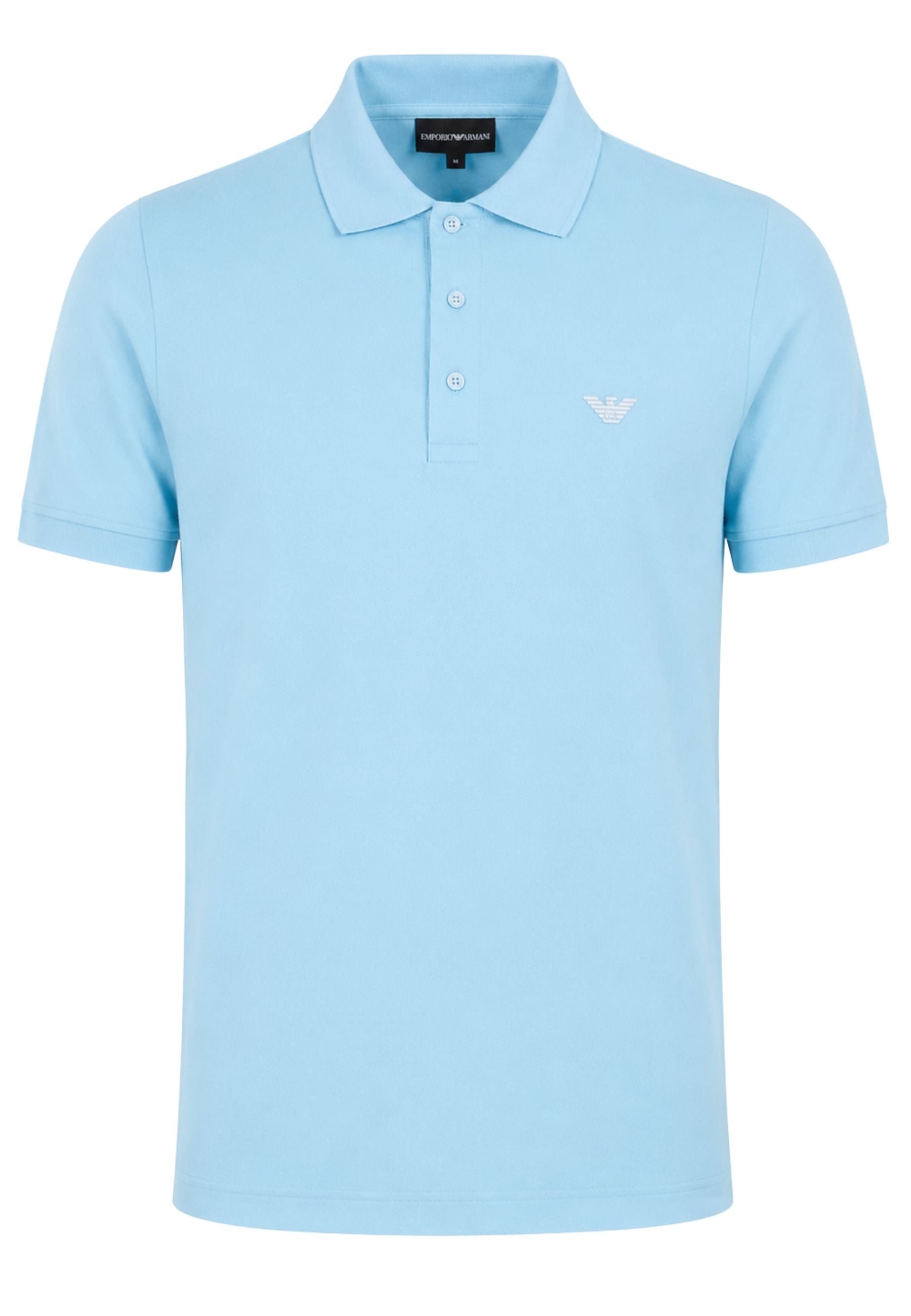 Emporio Armani Polo Uomo in Piqué di Cotone - Azzurro 