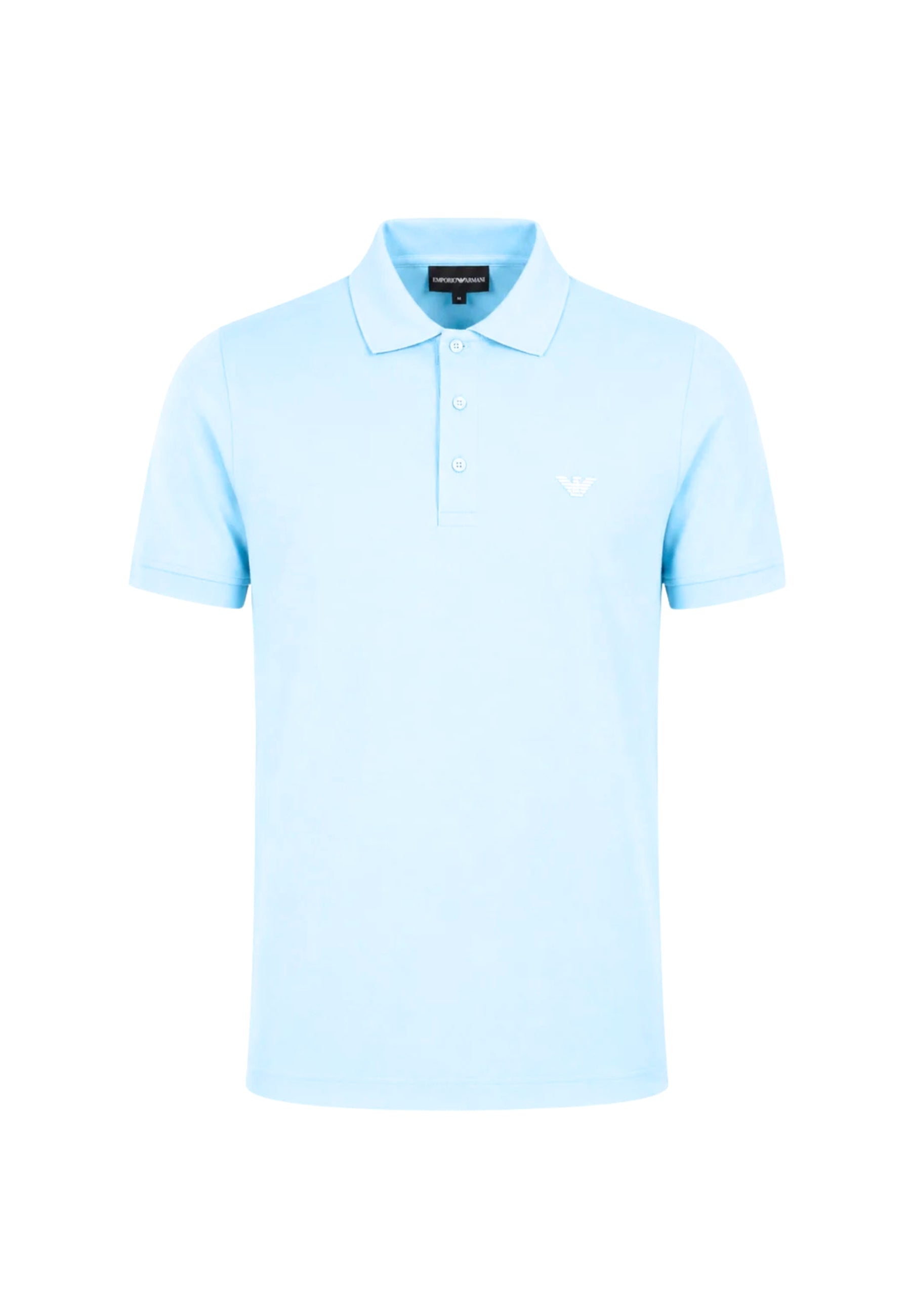 Emporio Armani Polo Uomo in Piqué di Cotone - Azzurro 
