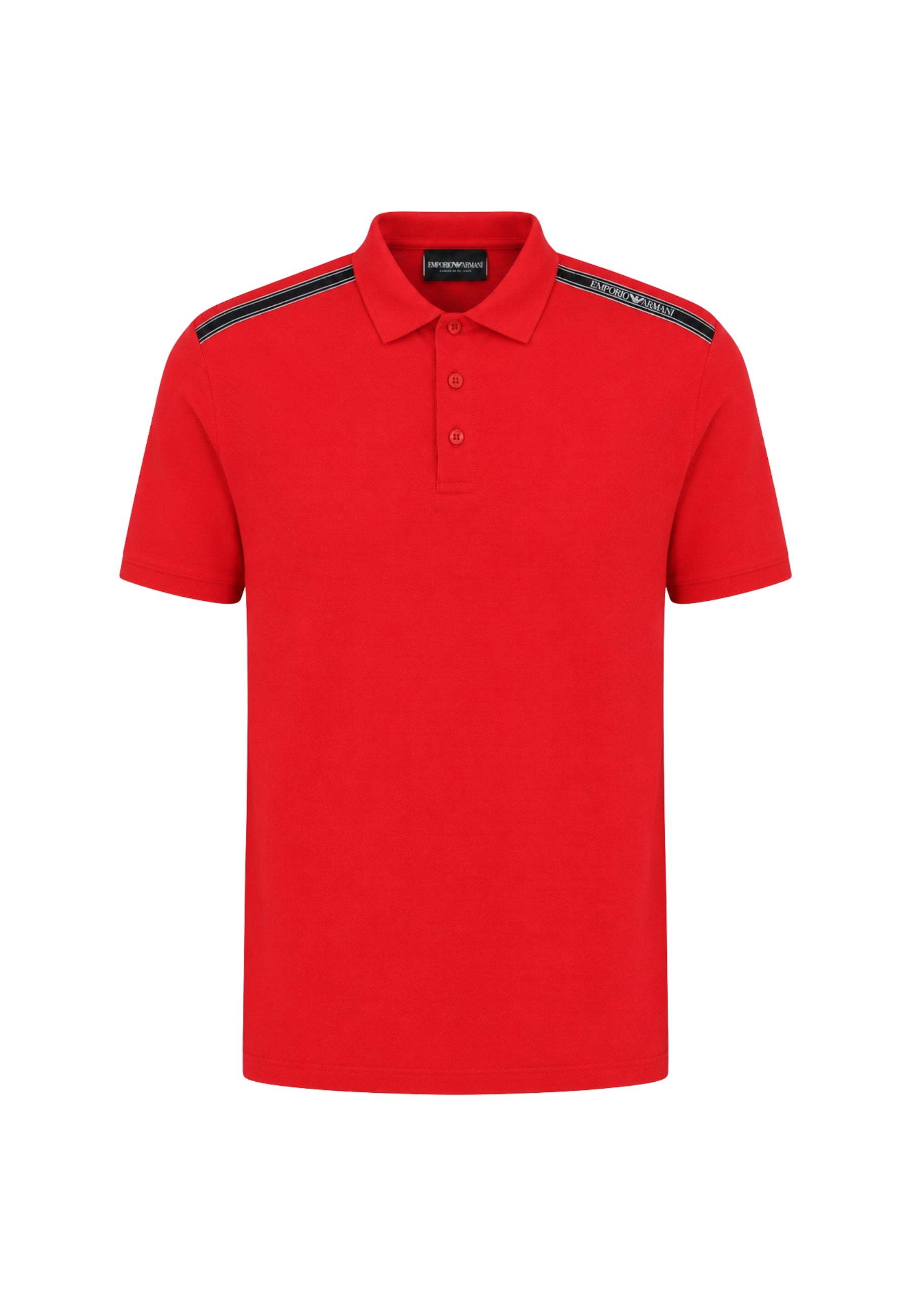 Emporio Armani Polo Uomo con Logotape sulle Spalle - Rossa 