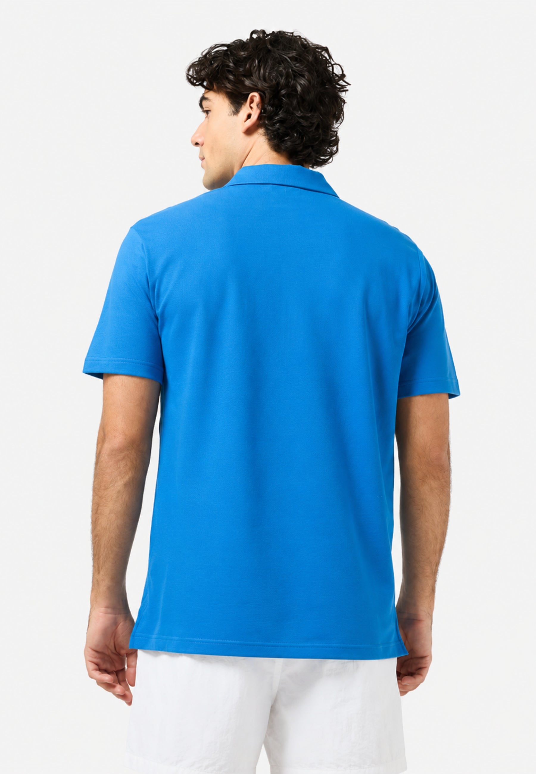 Emporio Armani Polo Uomo con Logotape sulle Spalle - Azzurro 