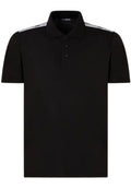 Emporio Armani Men's Polo Shirt with Logotape on Shoulders - Black