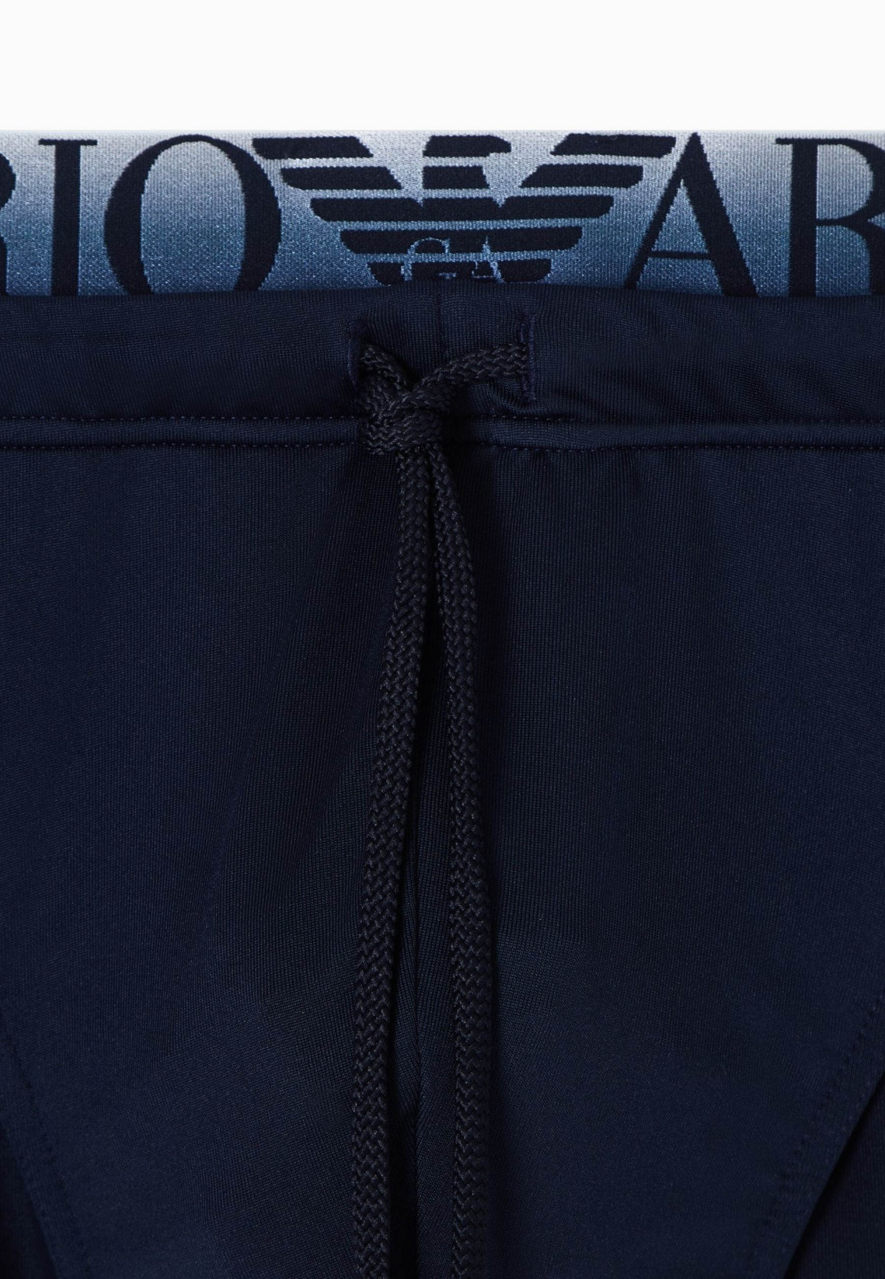 Emporio Armani - Slip mare con coulisse e logo jacquard 
