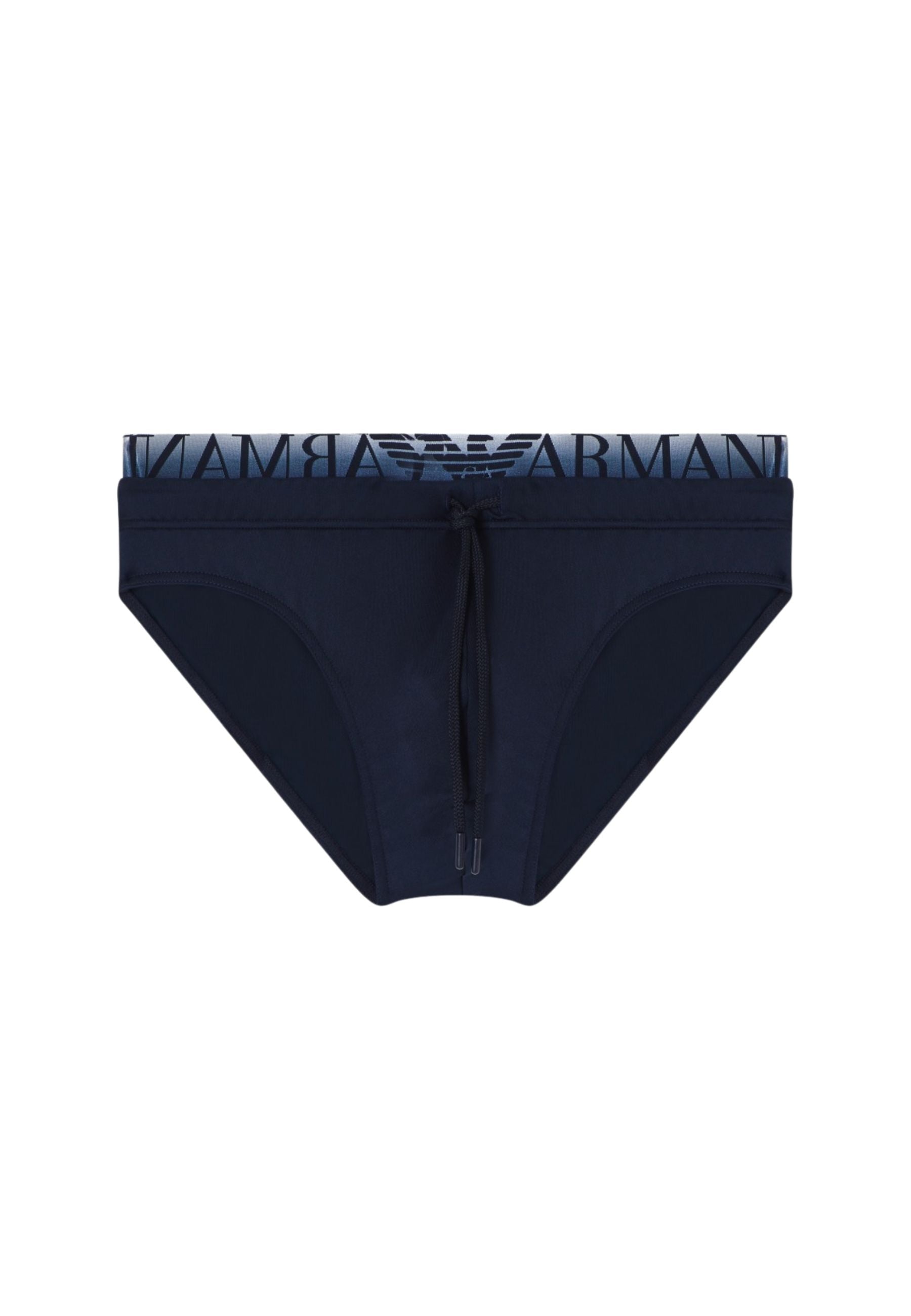 Emporio Armani - Slip mare con coulisse e logo jacquard 