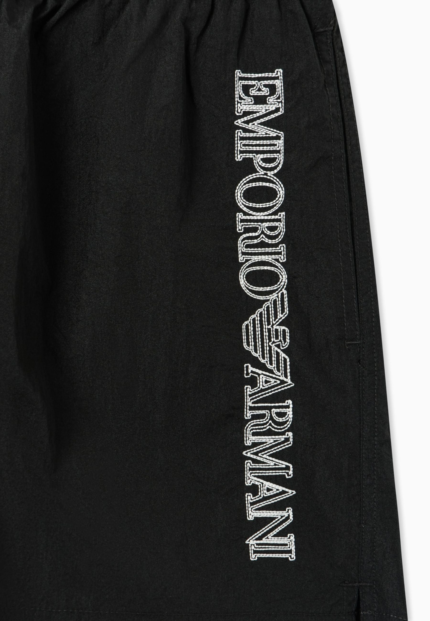 Emporio Armani Costume da Bagno Uomo Shorts con Ricamo Logo - Nero 