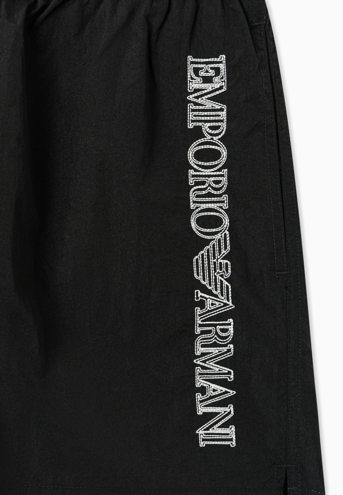 Emporio Armani Costume da Bagno Uomo Shorts con Ricamo Logo - Nero 