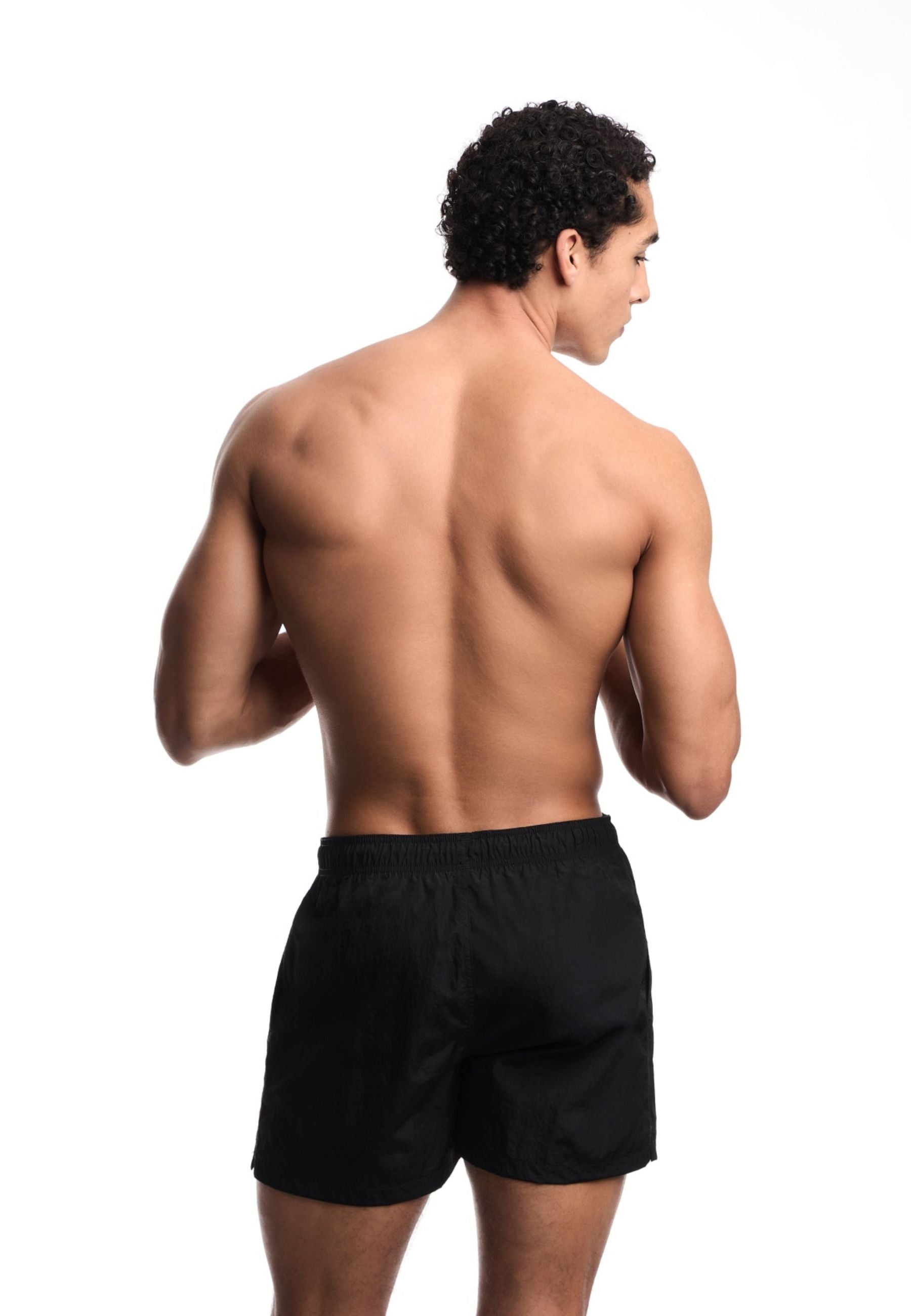 Emporio Armani Costume da Bagno Uomo Shorts con Ricamo Logo - Nero 
