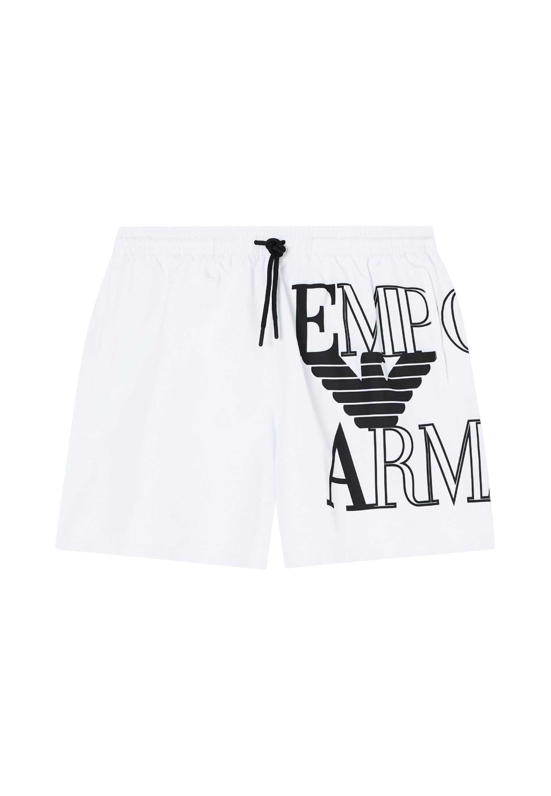 Costume da bagno con logo oversize e coulisse 