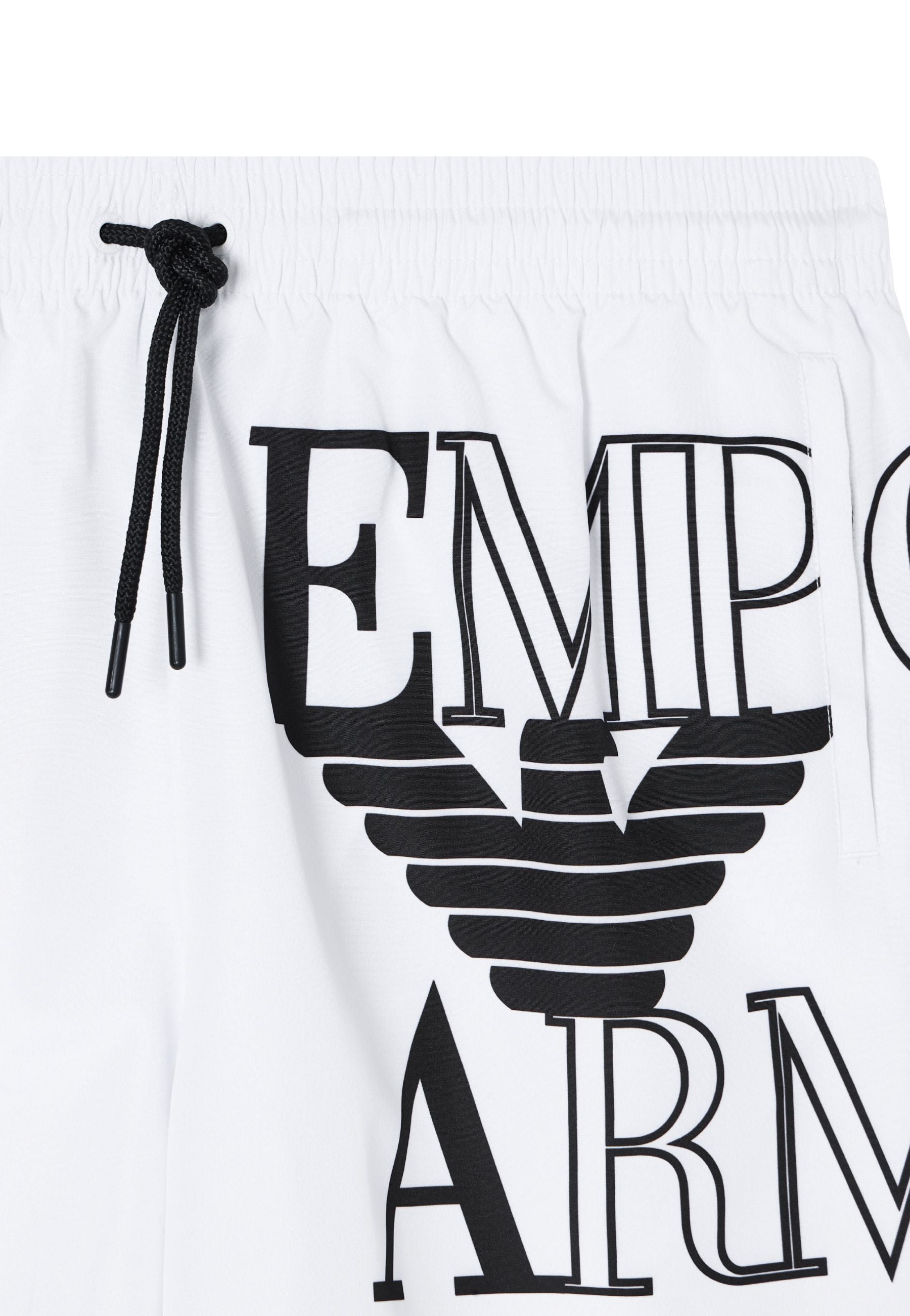 Costume da bagno con logo oversize e coulisse 