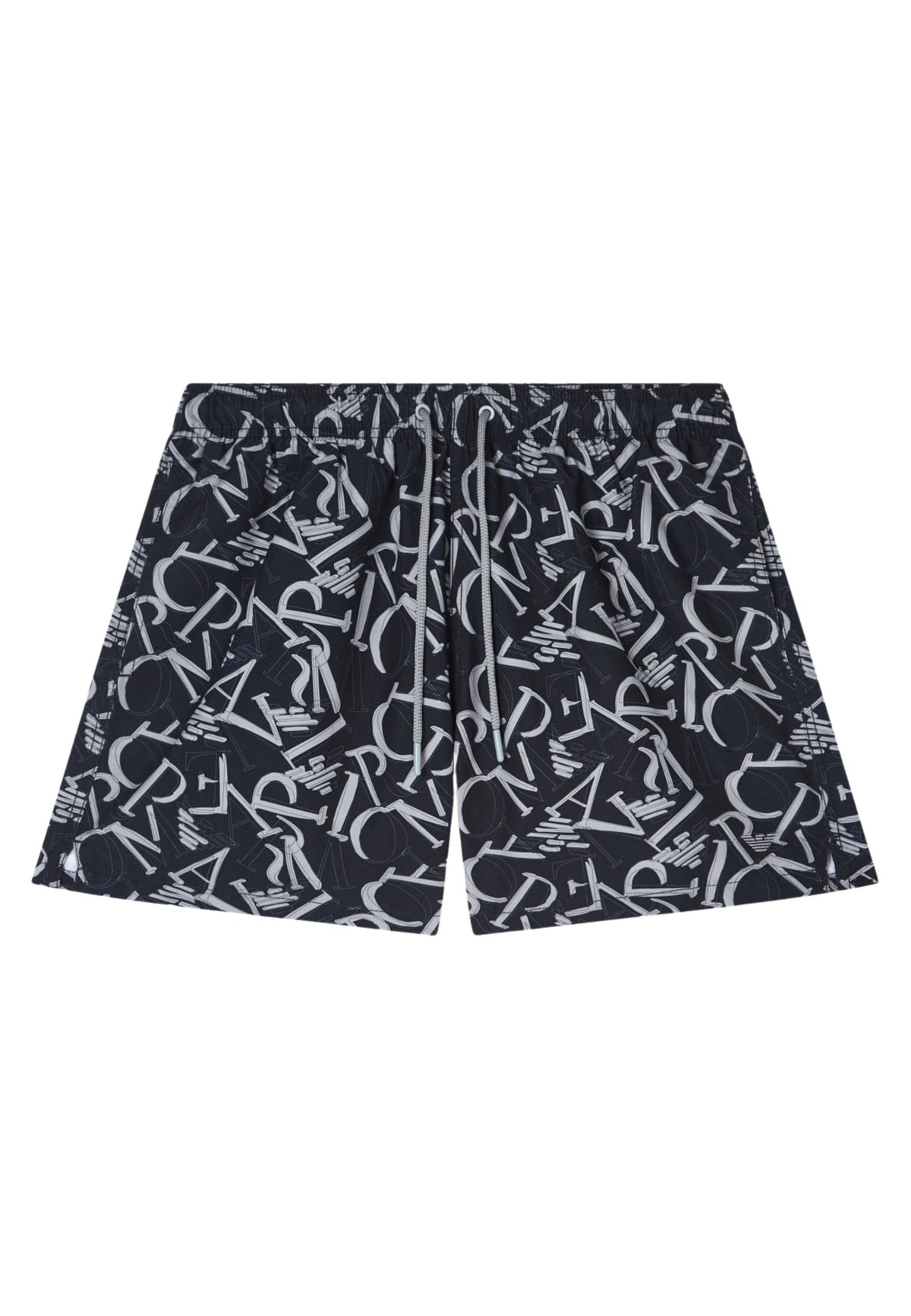 Emporio Armani Costume da Bagno Uomo Shorts Stampa Logo All Over - Nero 