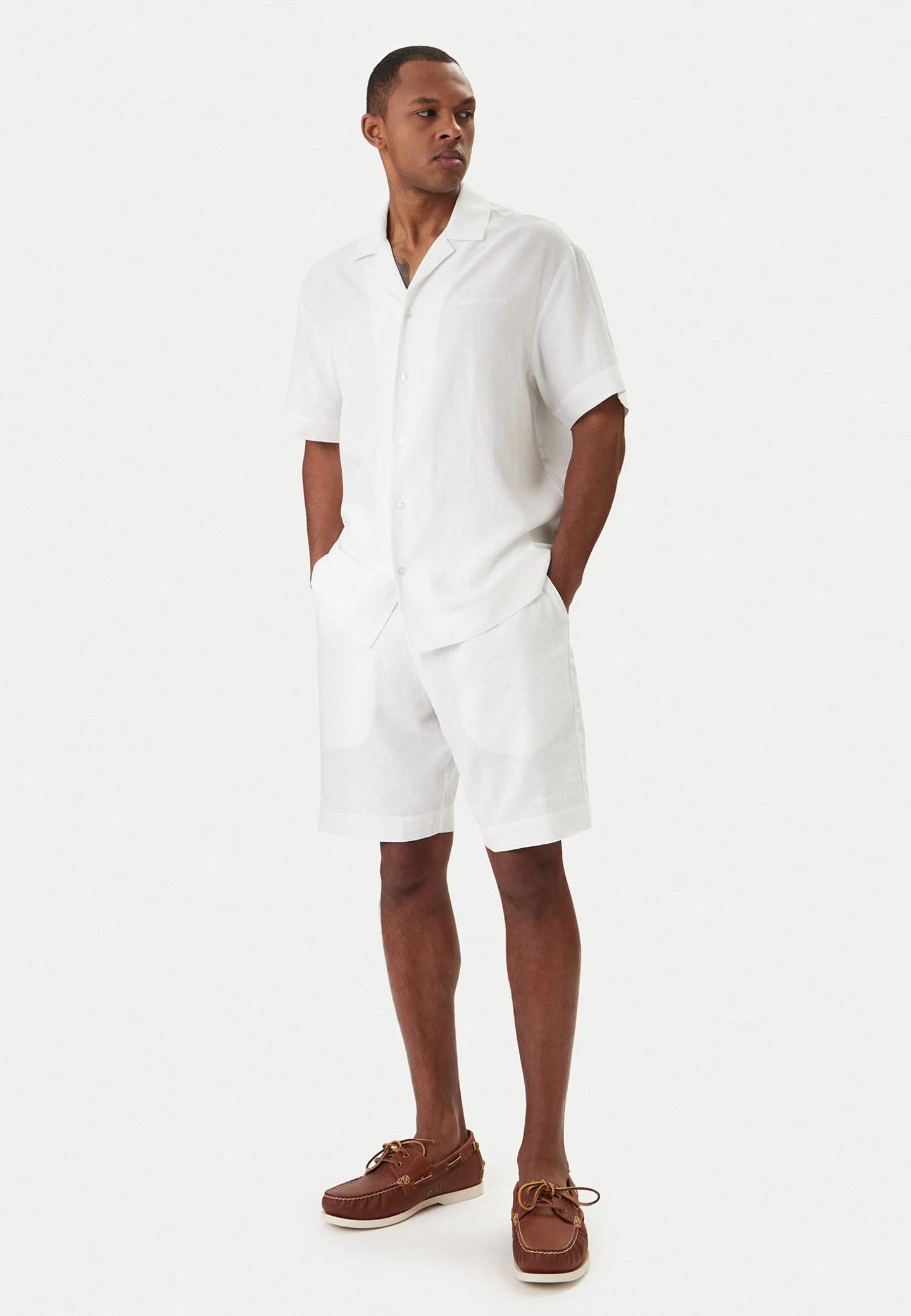 EMPORIO ARMANI - Camicia Beachwear in Misto Lino 