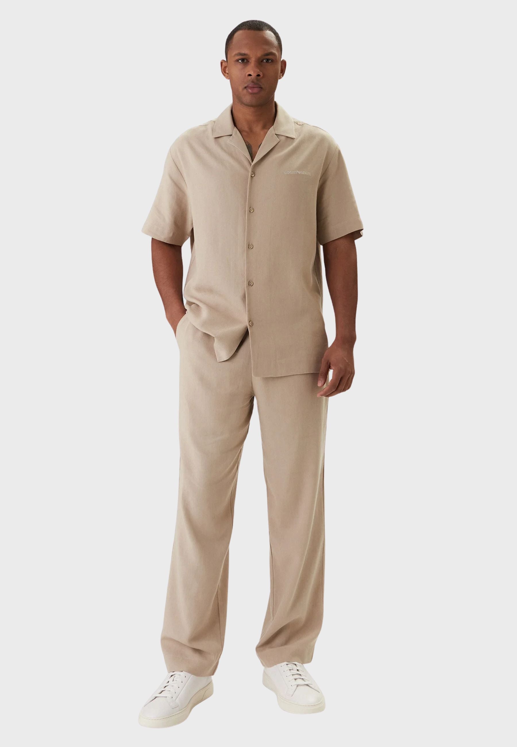 Camicia beachwear in misto lino 