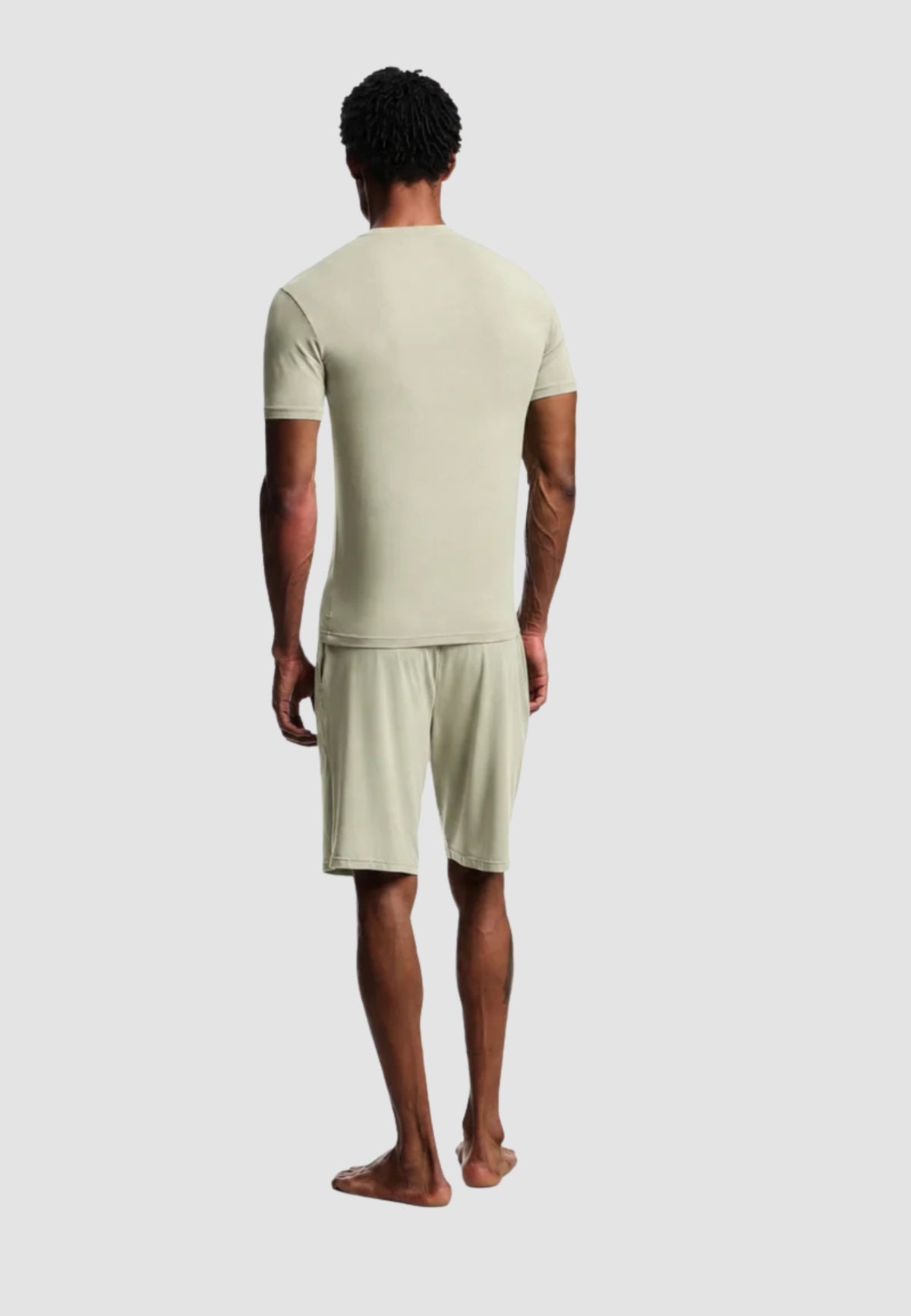 Emporio Armani Pigiama Uomo in Modal Soft con Bermuda - Verde Salvia 