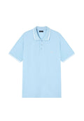 Emporio Armani Herren-Polo aus Baumwoll-Piqué mit Kontrastdetails – Hellblau