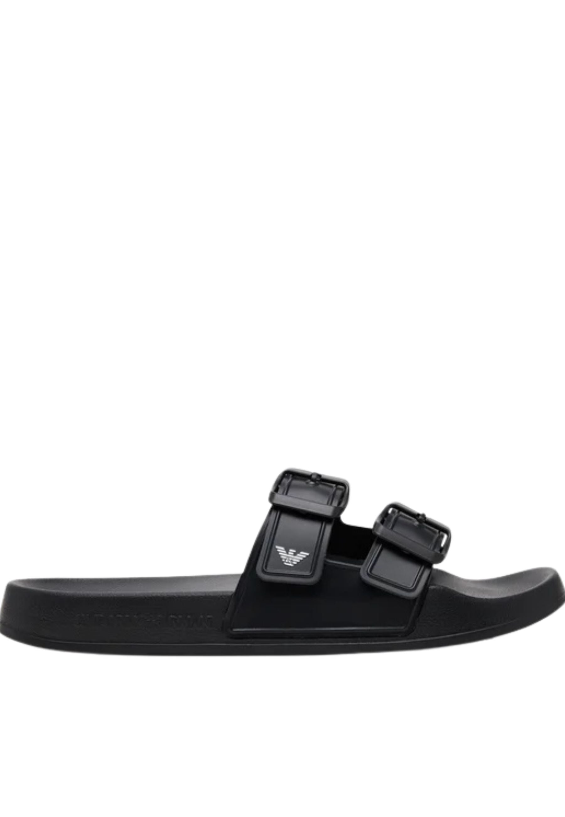 Emporio Armani - Sandali slide doppia fascia con fibbie 