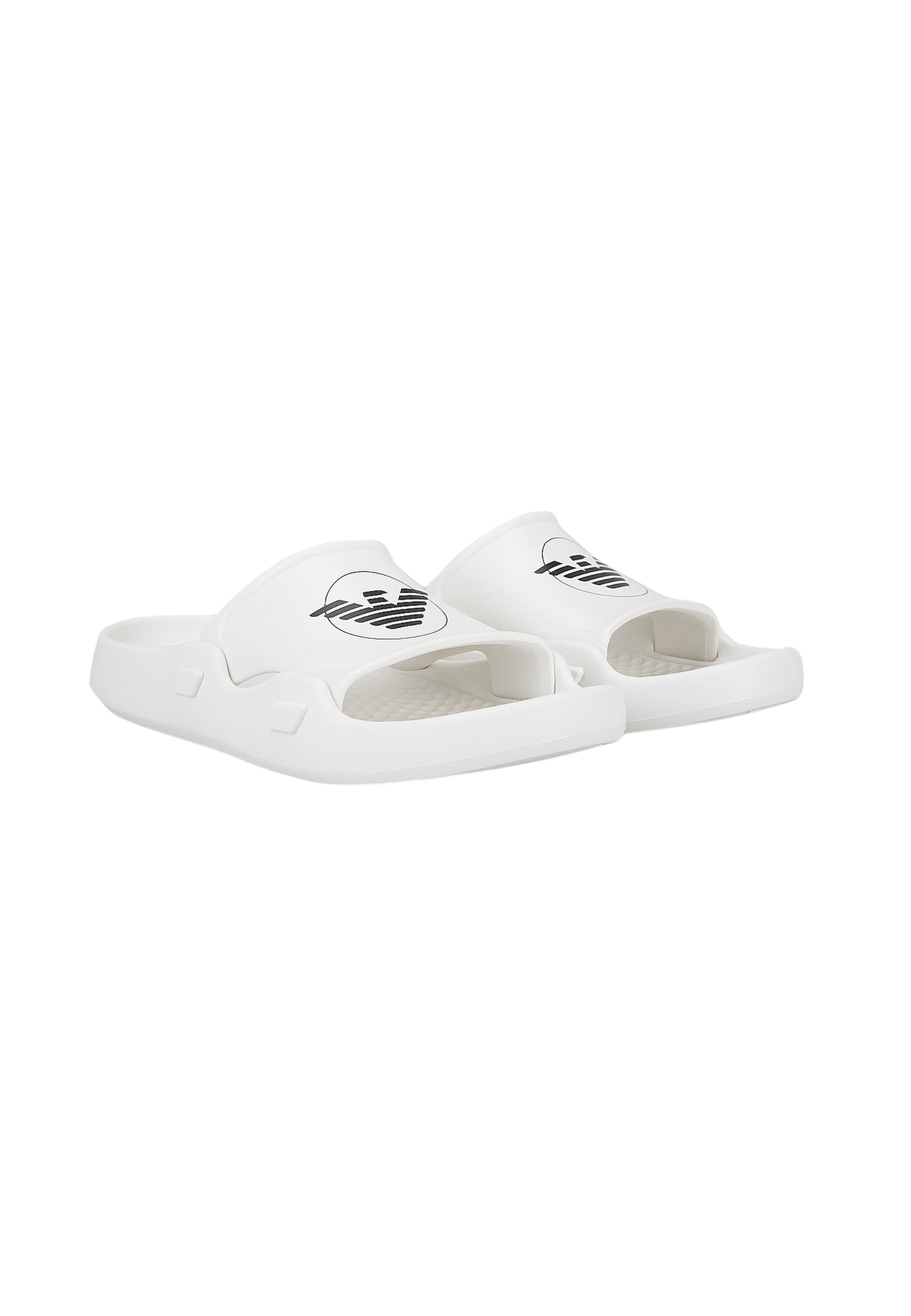 Emporio Armani Sliders Sagomate con Aquila - Bianco 