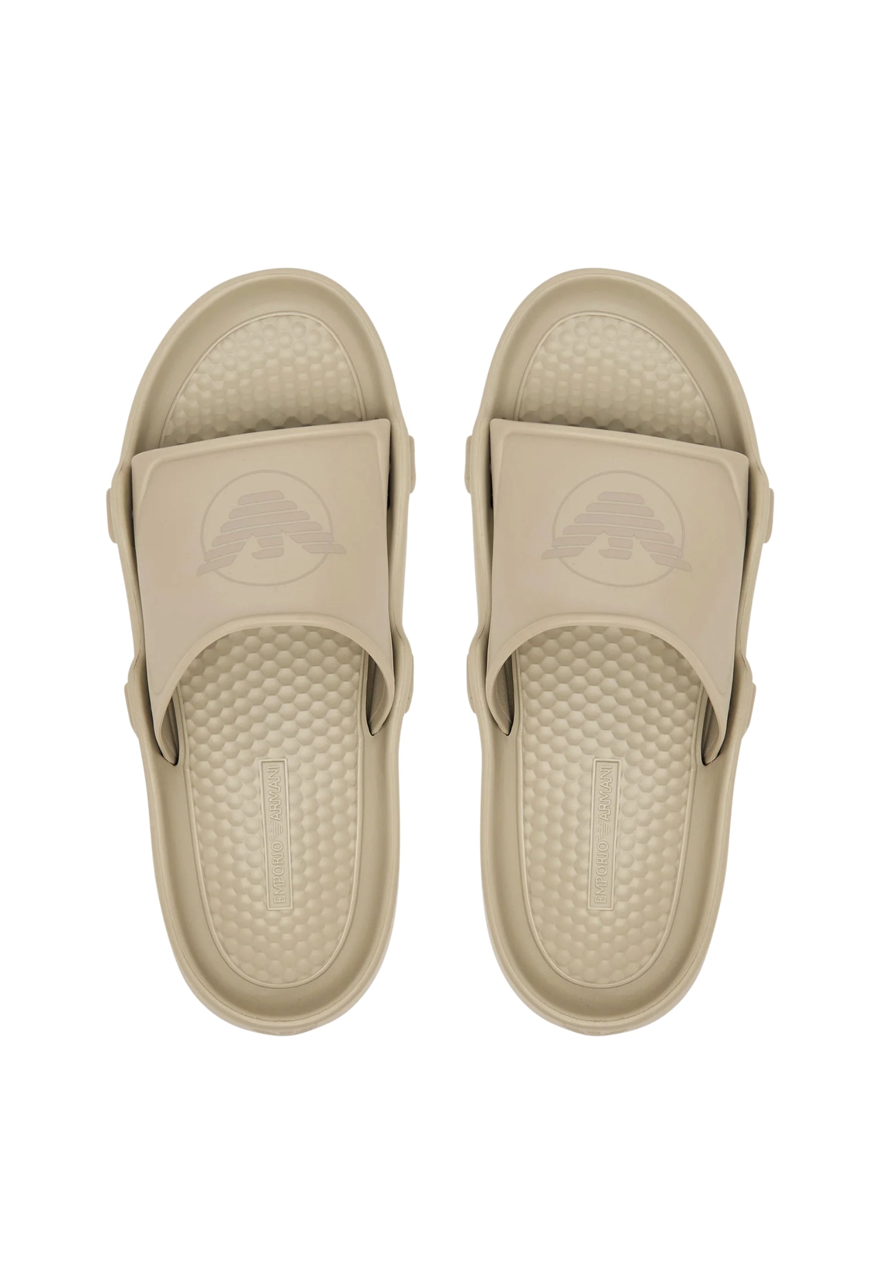 Emporio Armani Sliders Sagomate con Aquila - Beige 