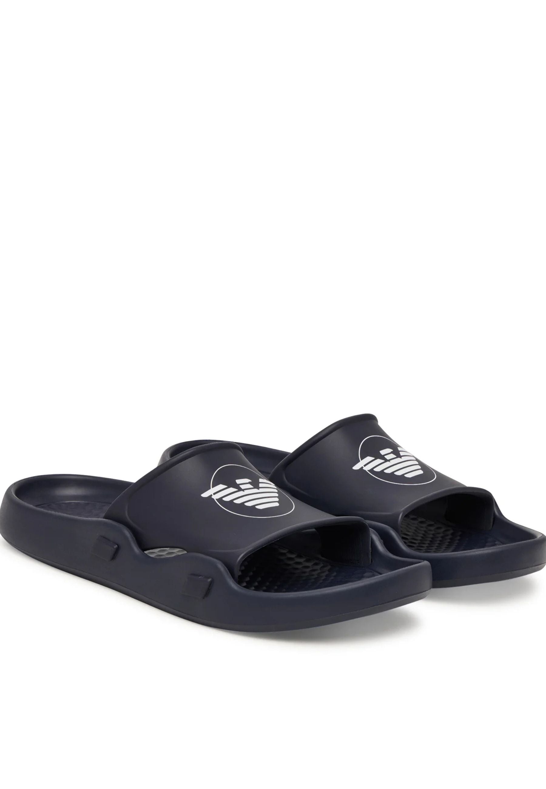 Emporio Armani Sliders Sagomate con Aquila - Nero 