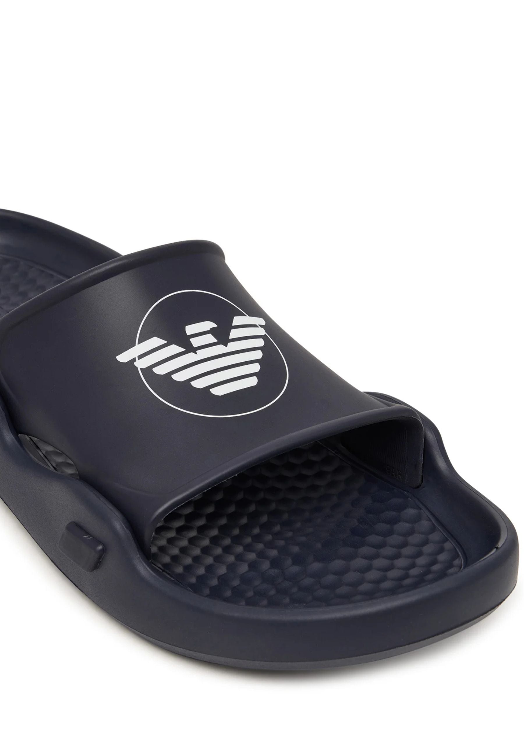 Emporio Armani Sliders Sagomate con Aquila - Nero 