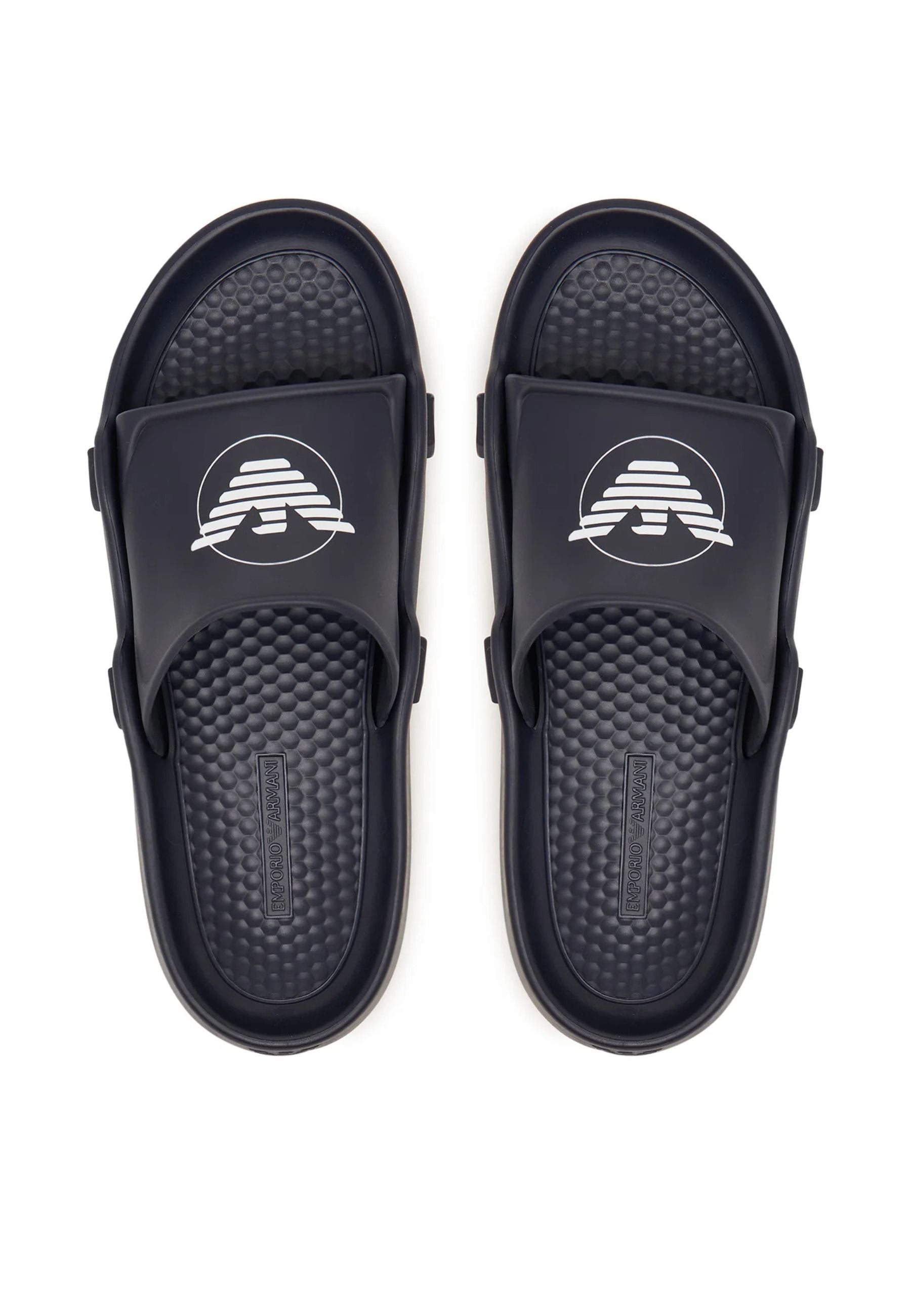 Emporio Armani Sliders Sagomate con Aquila - Nero 