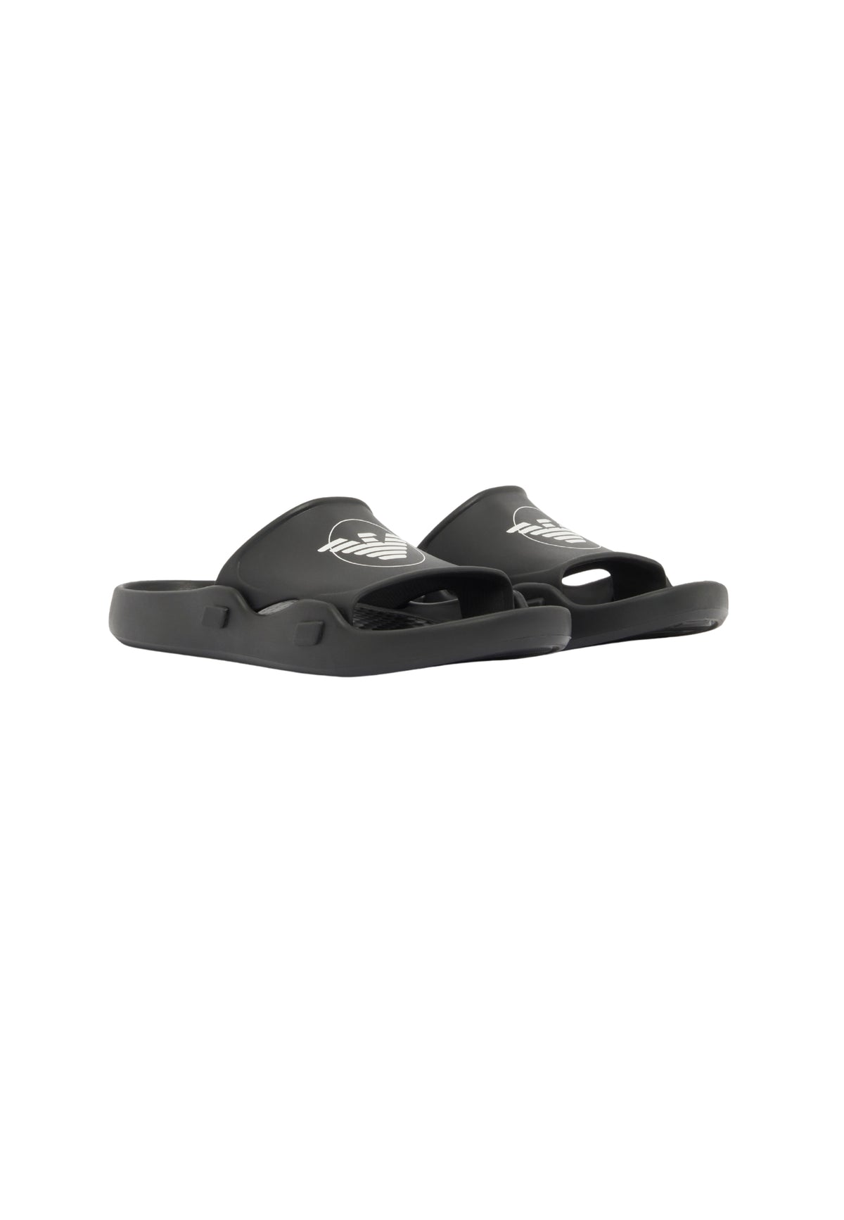 Emporio Armani Sliders Sagomate con Aquila - Nero 