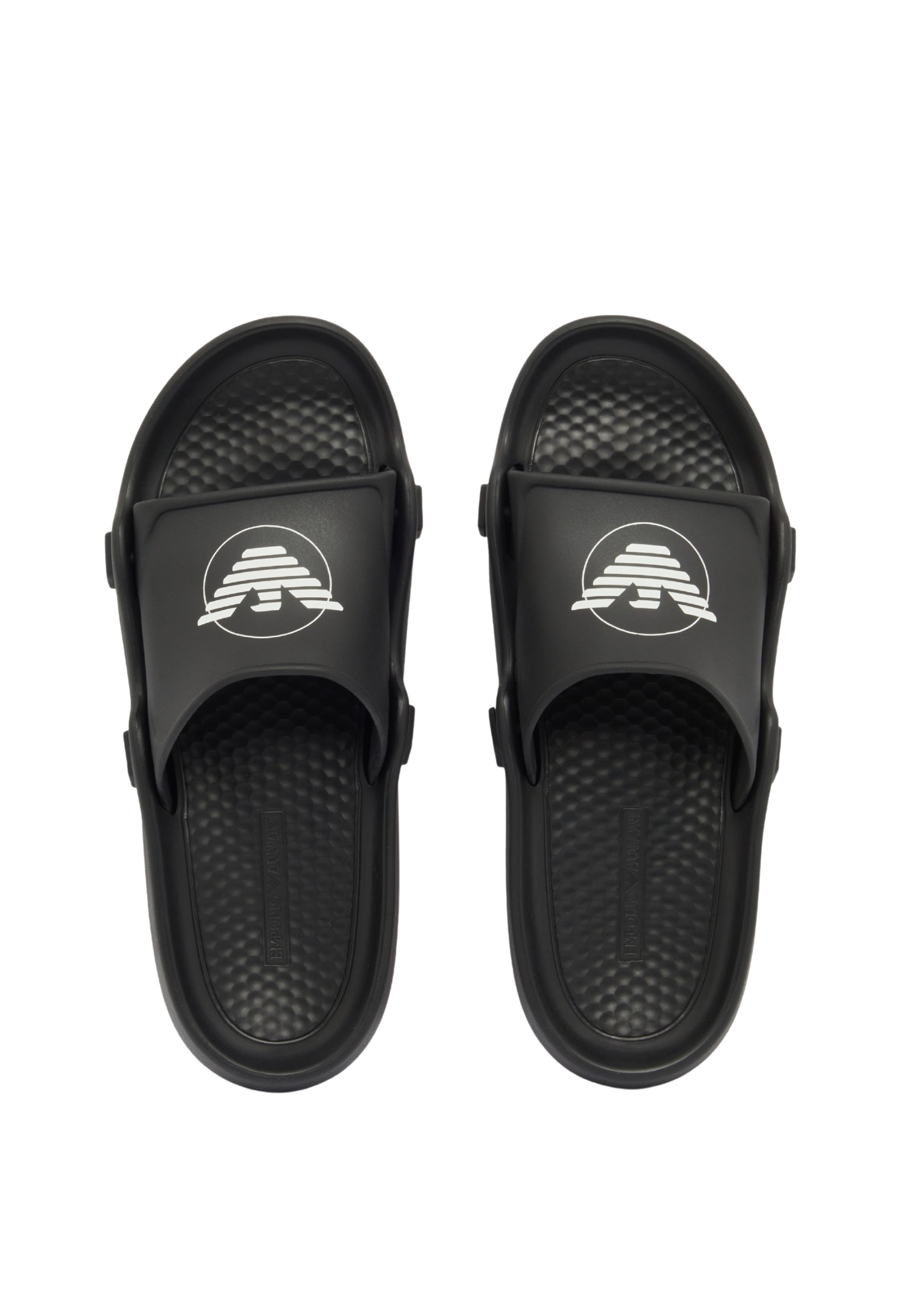 Emporio Armani Sliders Sagomate con Aquila - Nero 