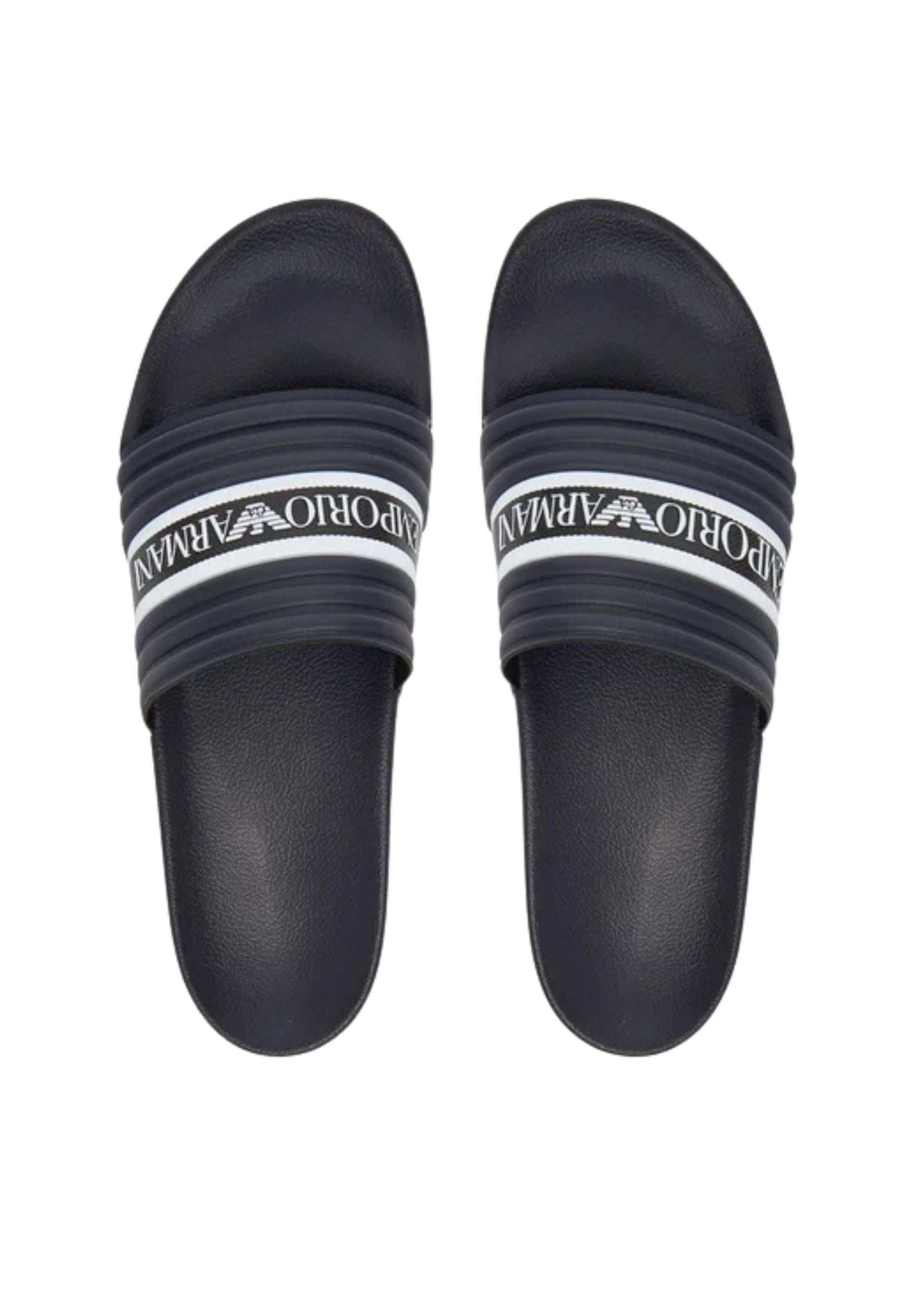 Emporio Armani - Ciabatte slide logo a contrasto 