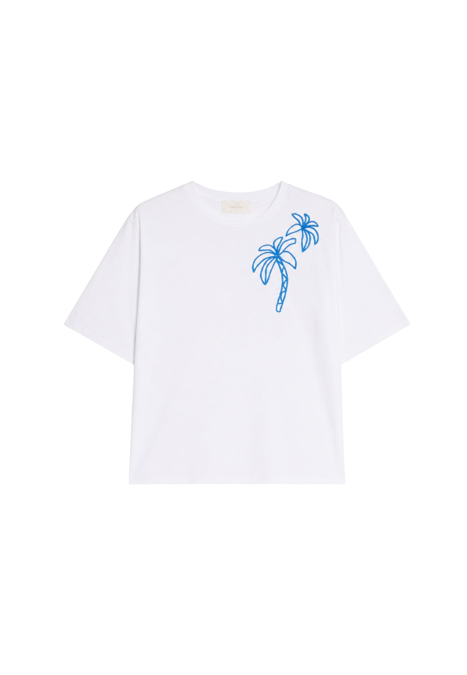 iBlues T-shirt in Jersey di Cotone con Ricamo Palme 