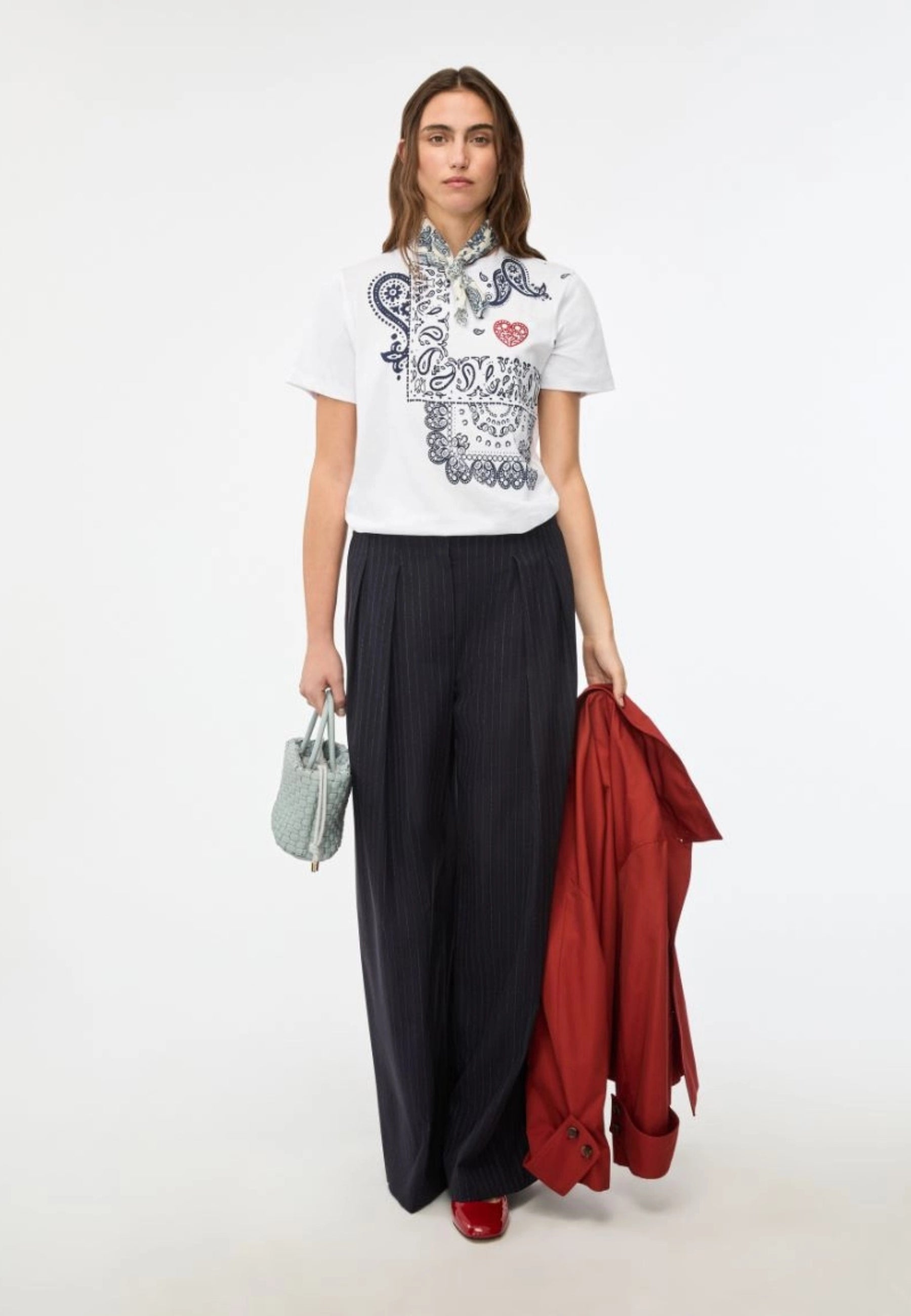 iBlues T-shirt in Cotone con Stampa Bandana e Ricamo Cuore 