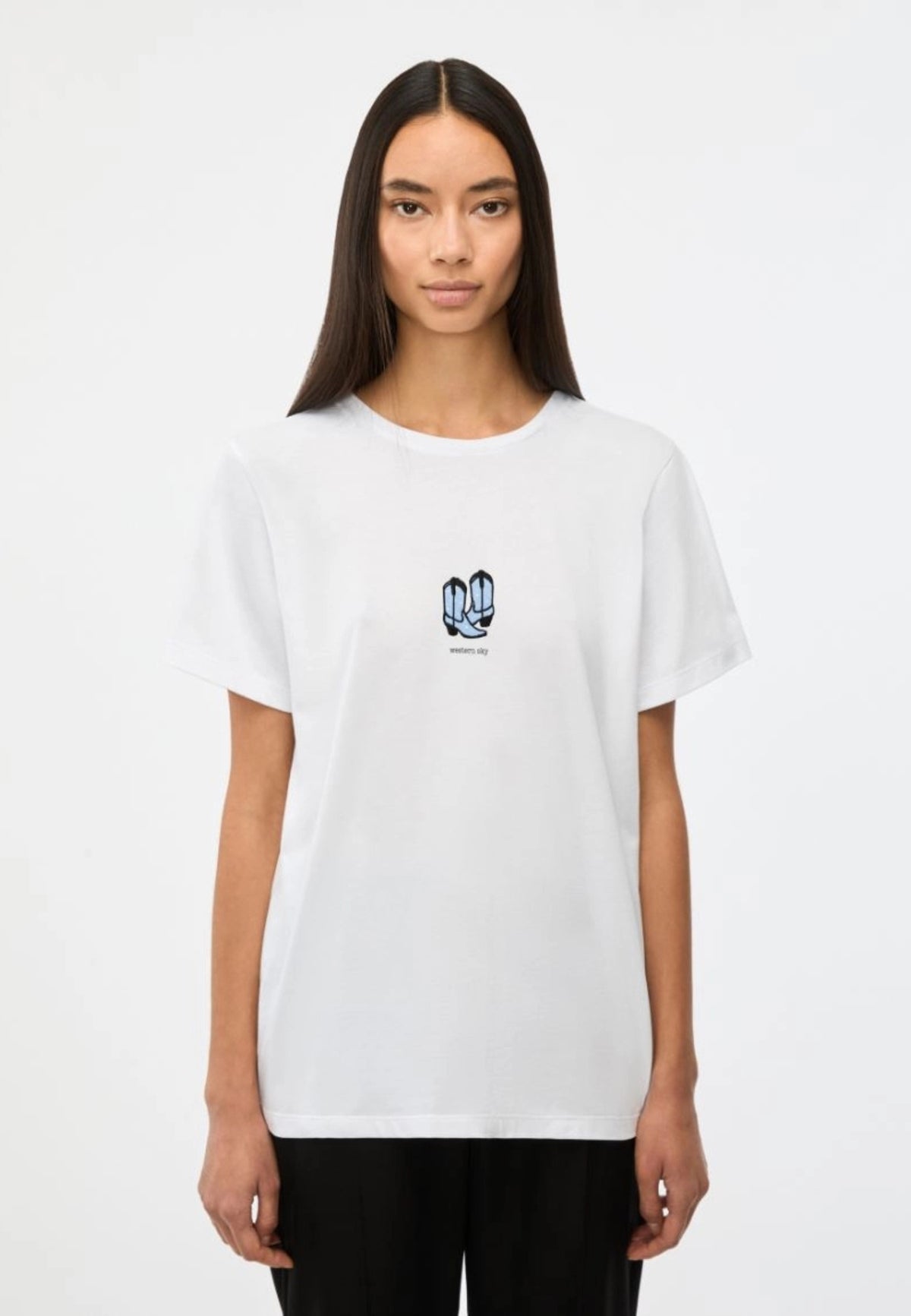 iBlues T-shirt in Cotone con Ricamo Western Sky 