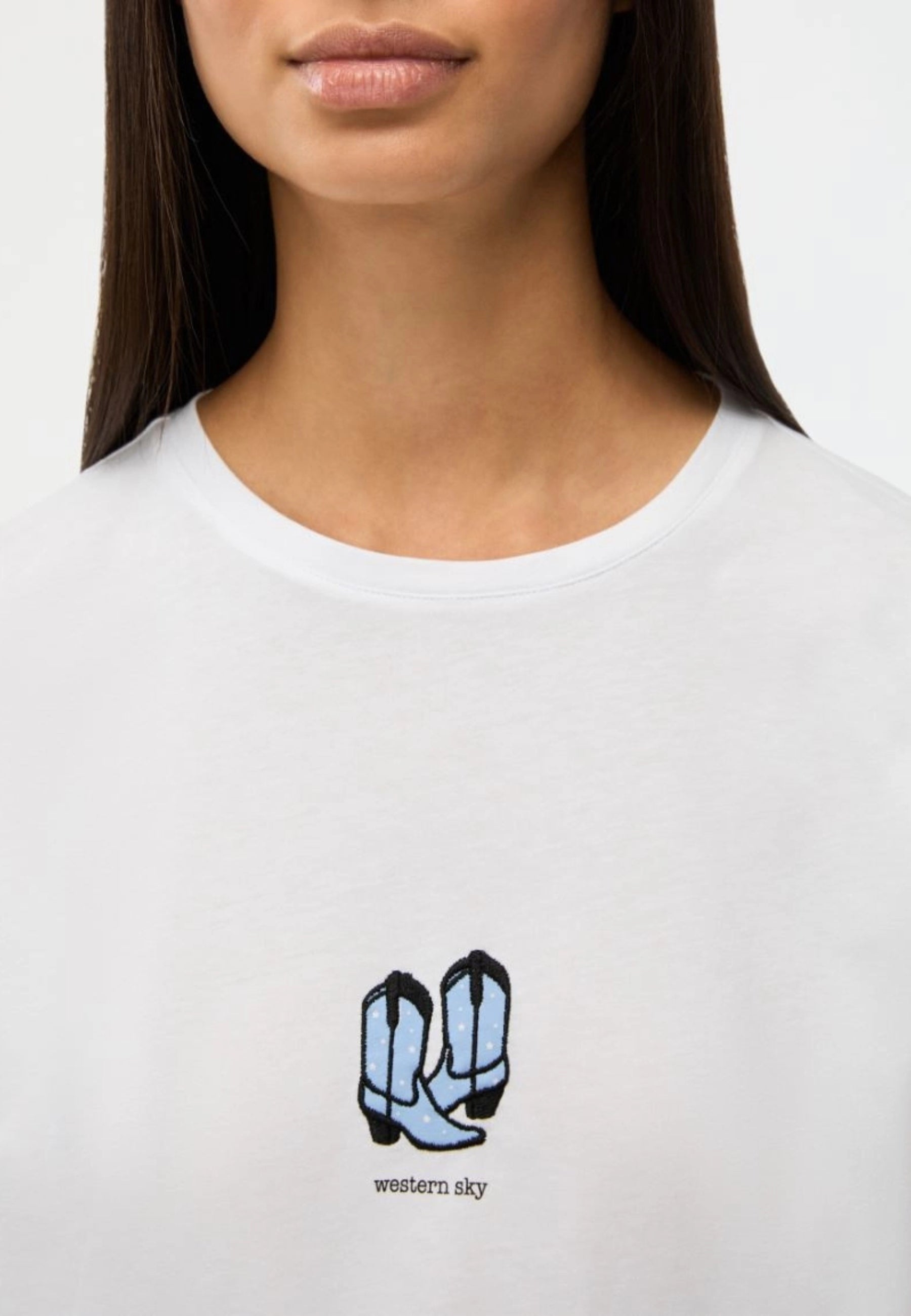 iBlues T-shirt in Cotone con Ricamo Western Sky 