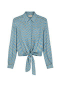 iBlues - Camicia annodata in twill di viscosa stampata