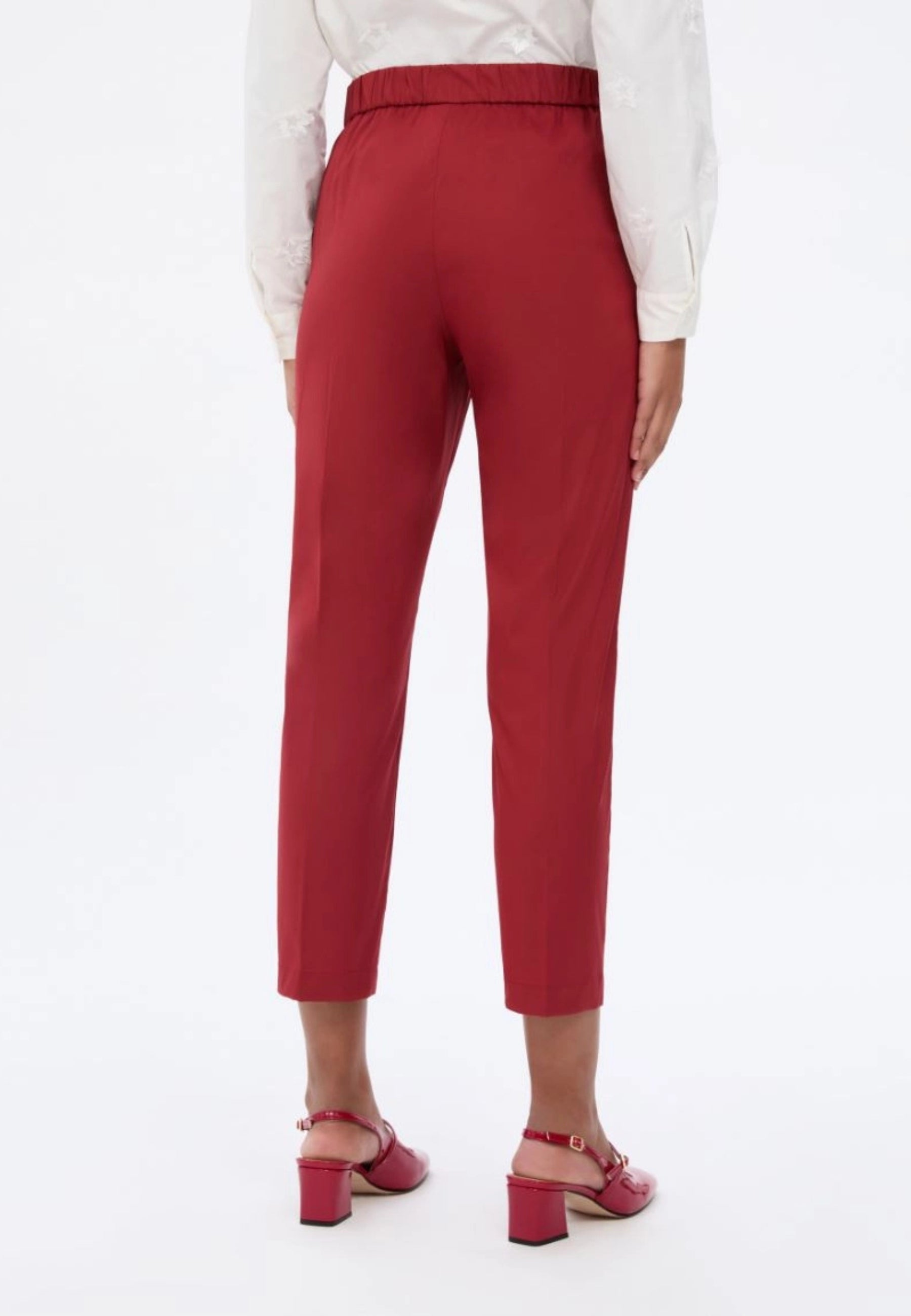 iBlues Pantaloni Semiaderenti in Popeline di Cotone Stretch 