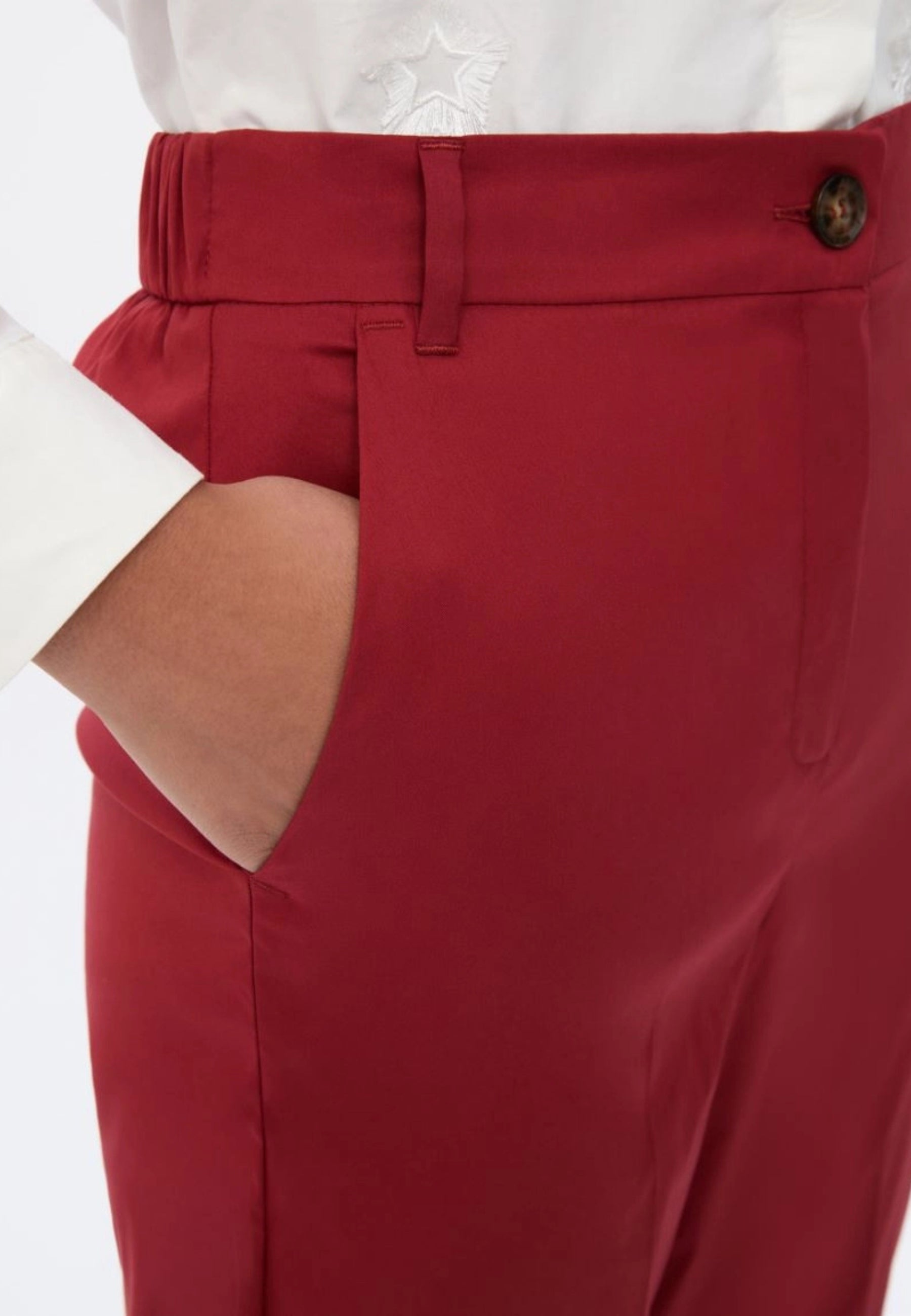 iBlues Pantaloni Semiaderenti in Popeline di Cotone Stretch 