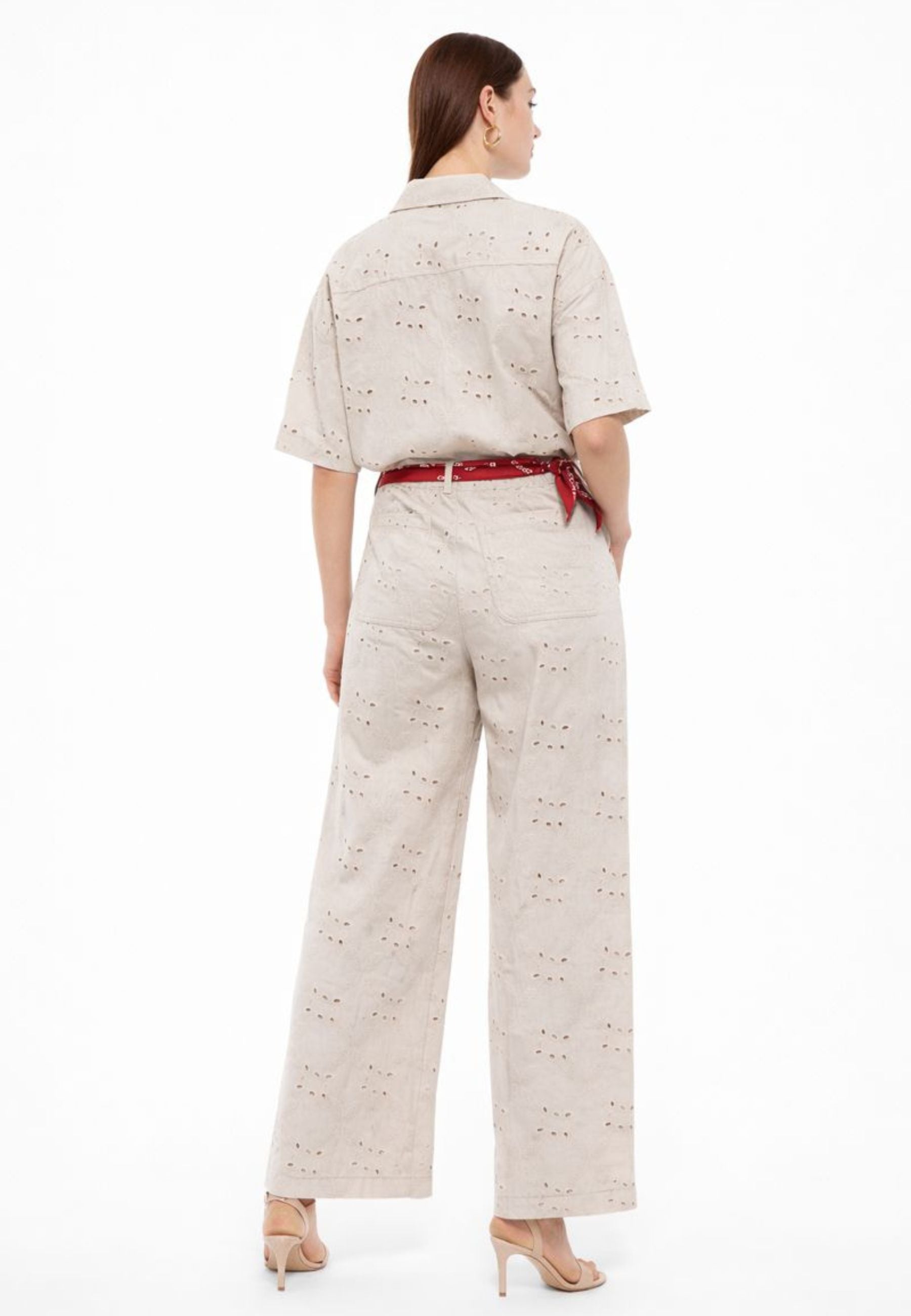 Pantalone in cotone ricamato 