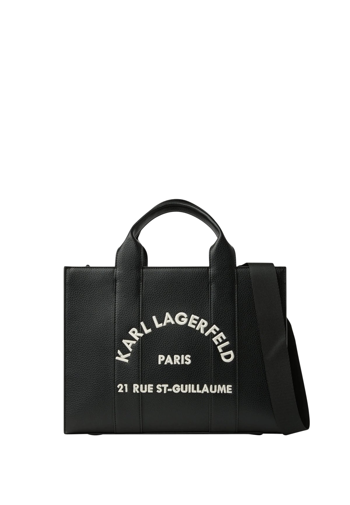 Karl Lagerfeld - Borsa Tote Media Rue St-Guillaume in Similpelle Nera 