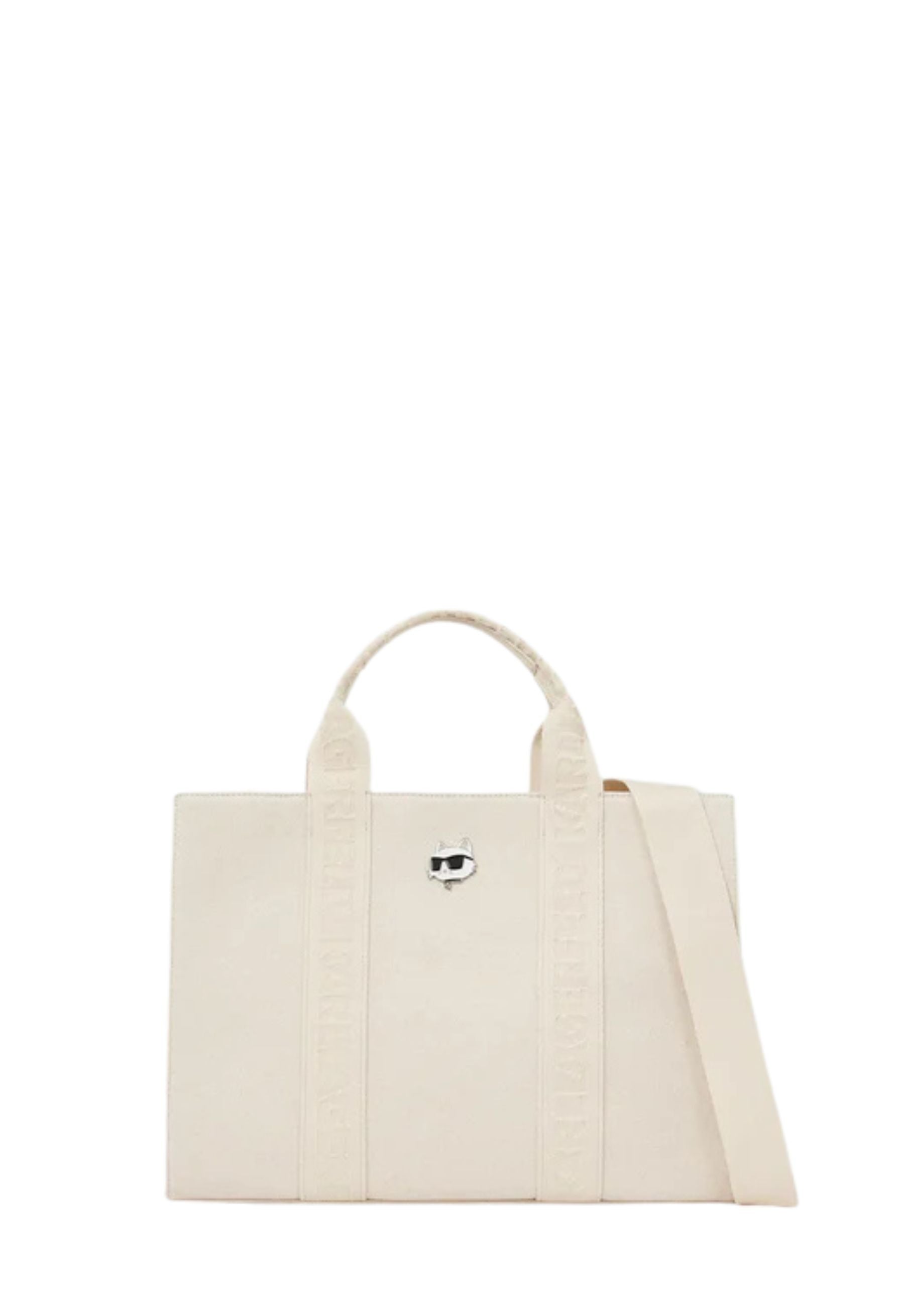 KARL LAGERFELD - Borsa Tote Quadrata con Spilla Ikon Choupette 