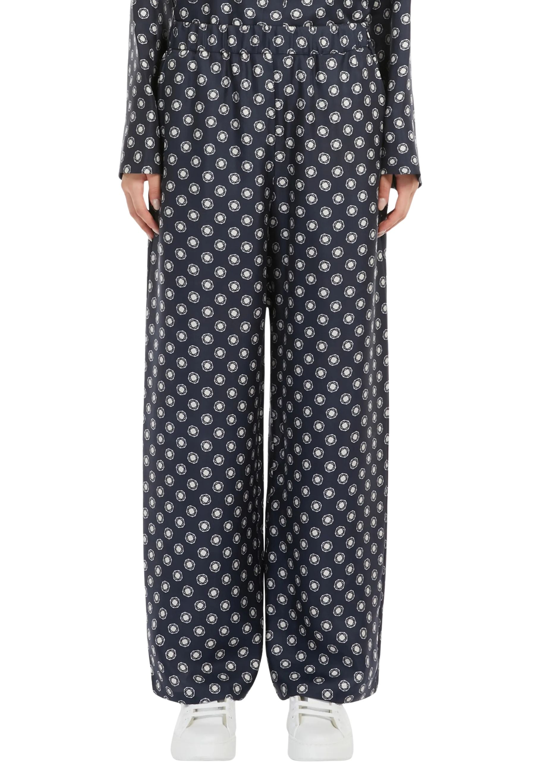 Pantaloni Max Mara Leisure "Vik" in seta stampata 