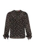 Max Mara Studio - Blusa in chiffon stampato con fiocchi ai polsi