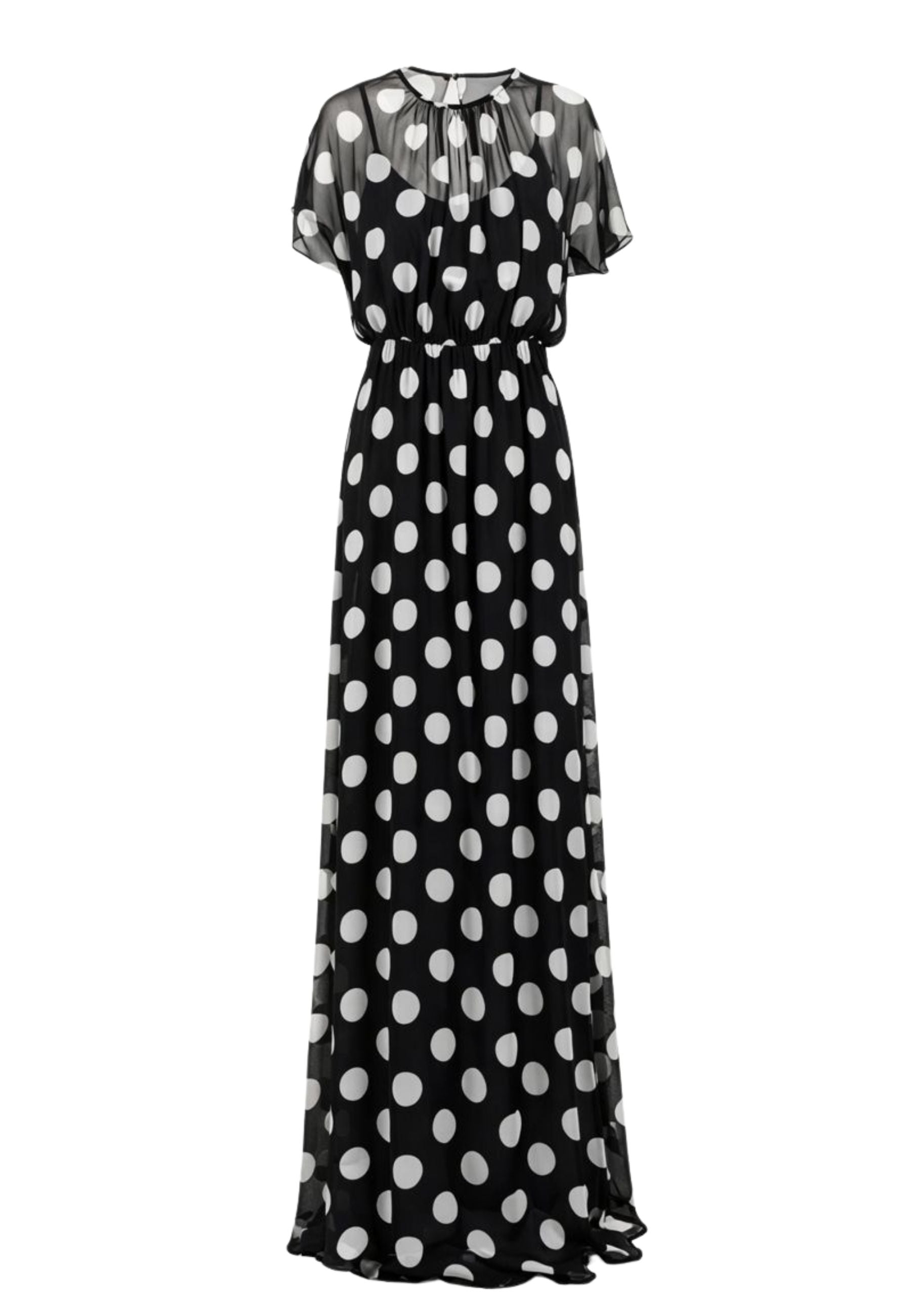 Abito lungo in chiffon 