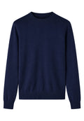 Paolo Pecora - Maglia girocollo in seta e cotone blu navy