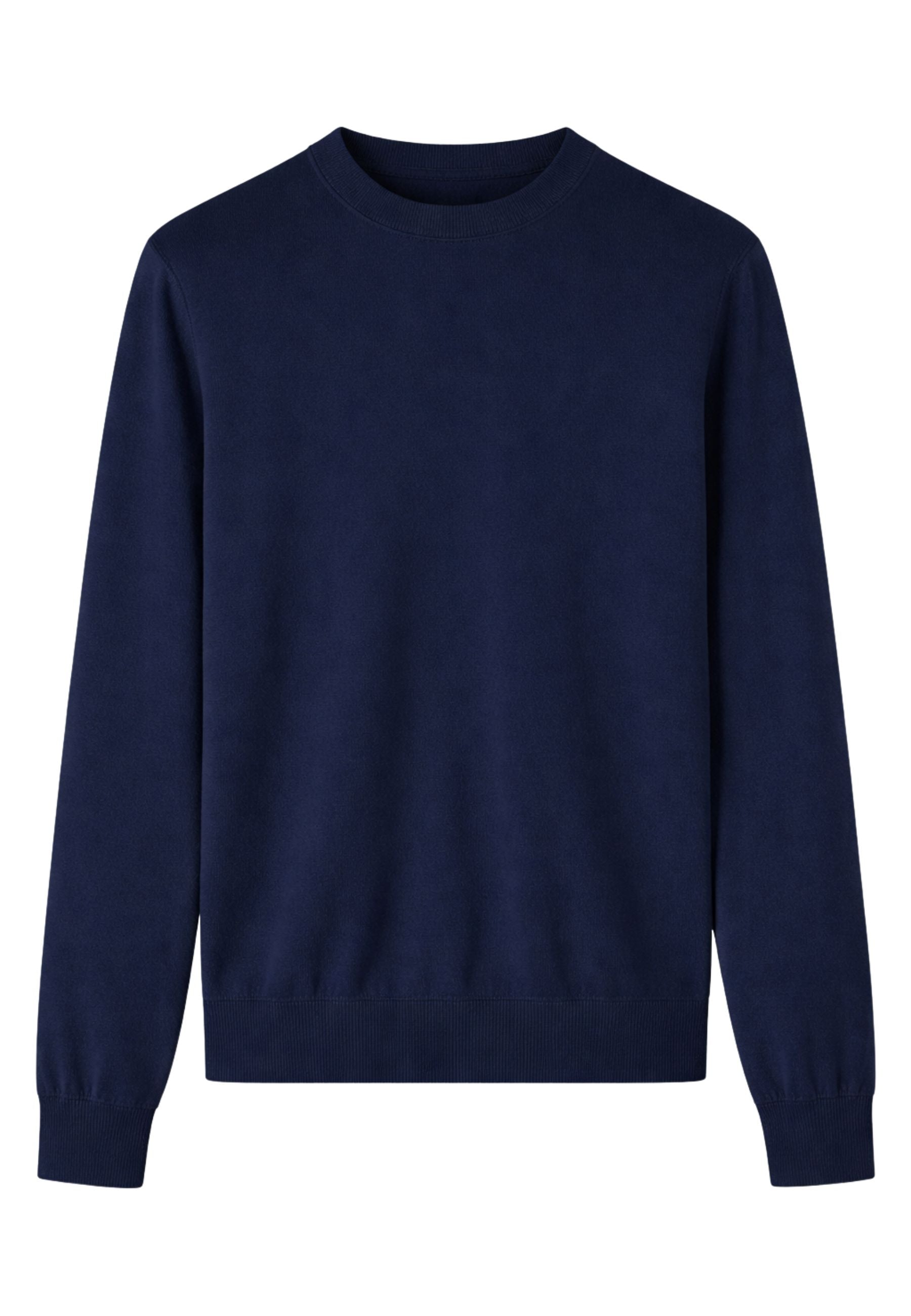 Paolo Pecora - Maglia girocollo in seta e cotone blu navy 