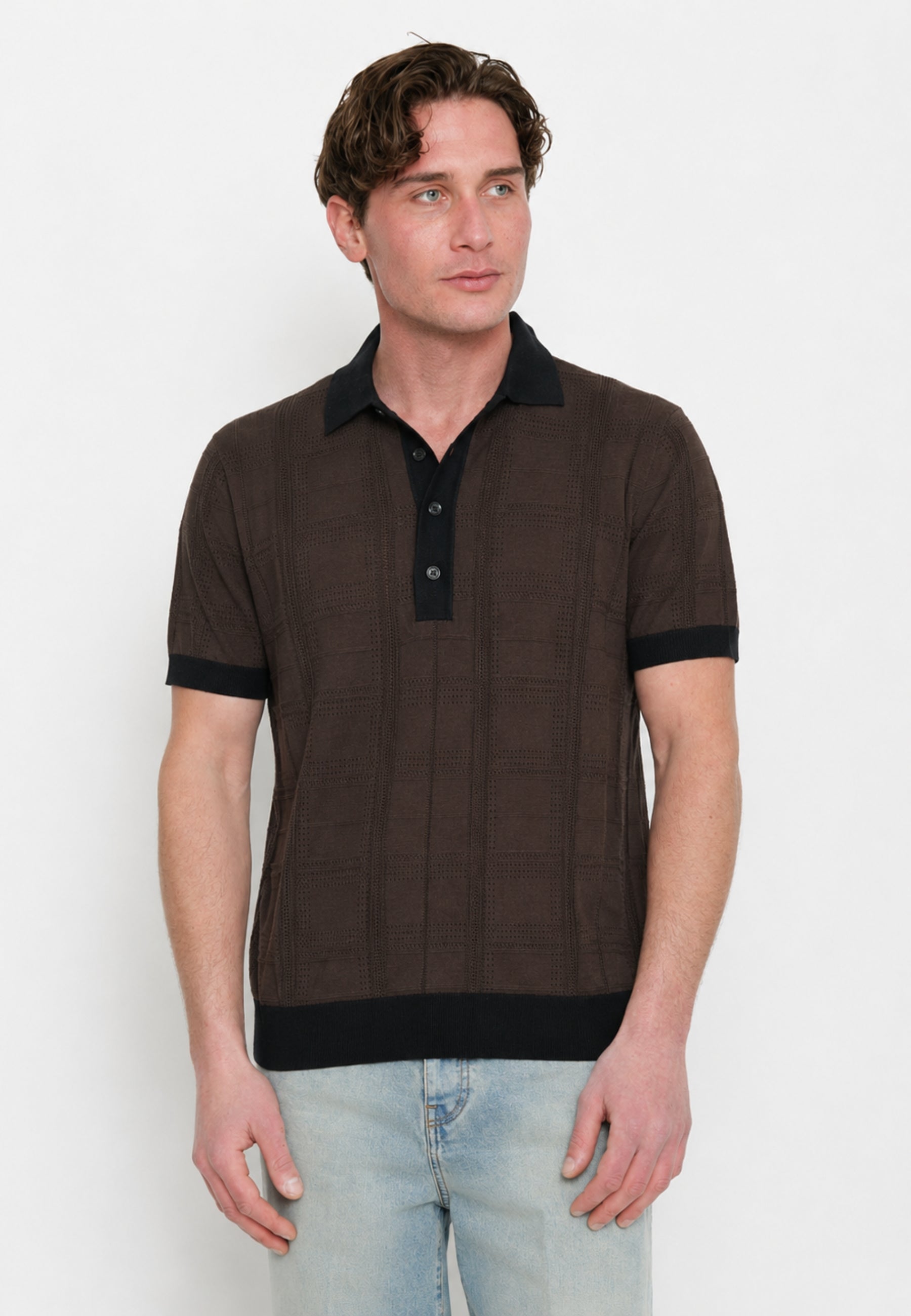 Paolo Pecora Polo in maglia microtraforata 