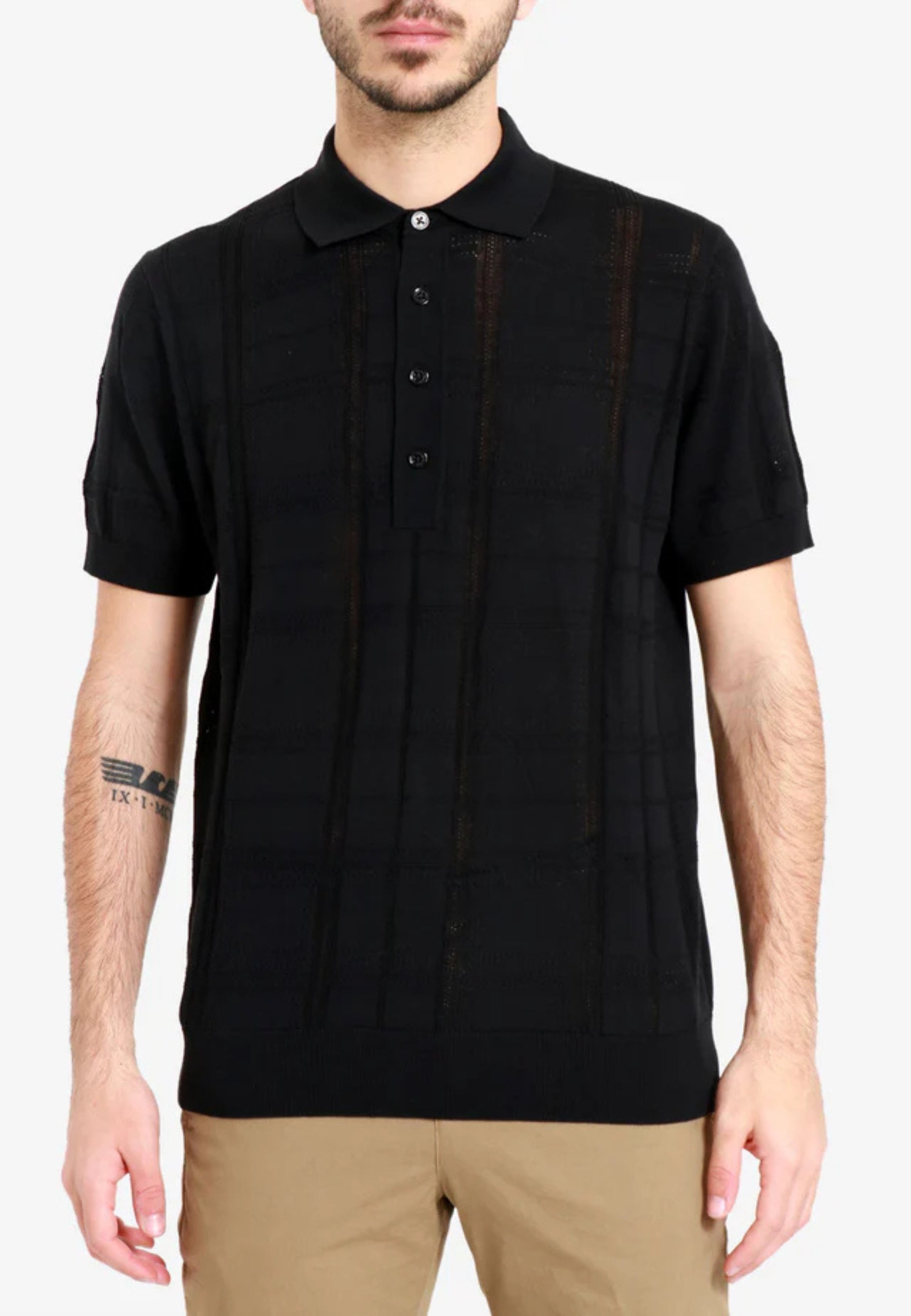 Paolo Pecora Polo in maglia microtraforata 