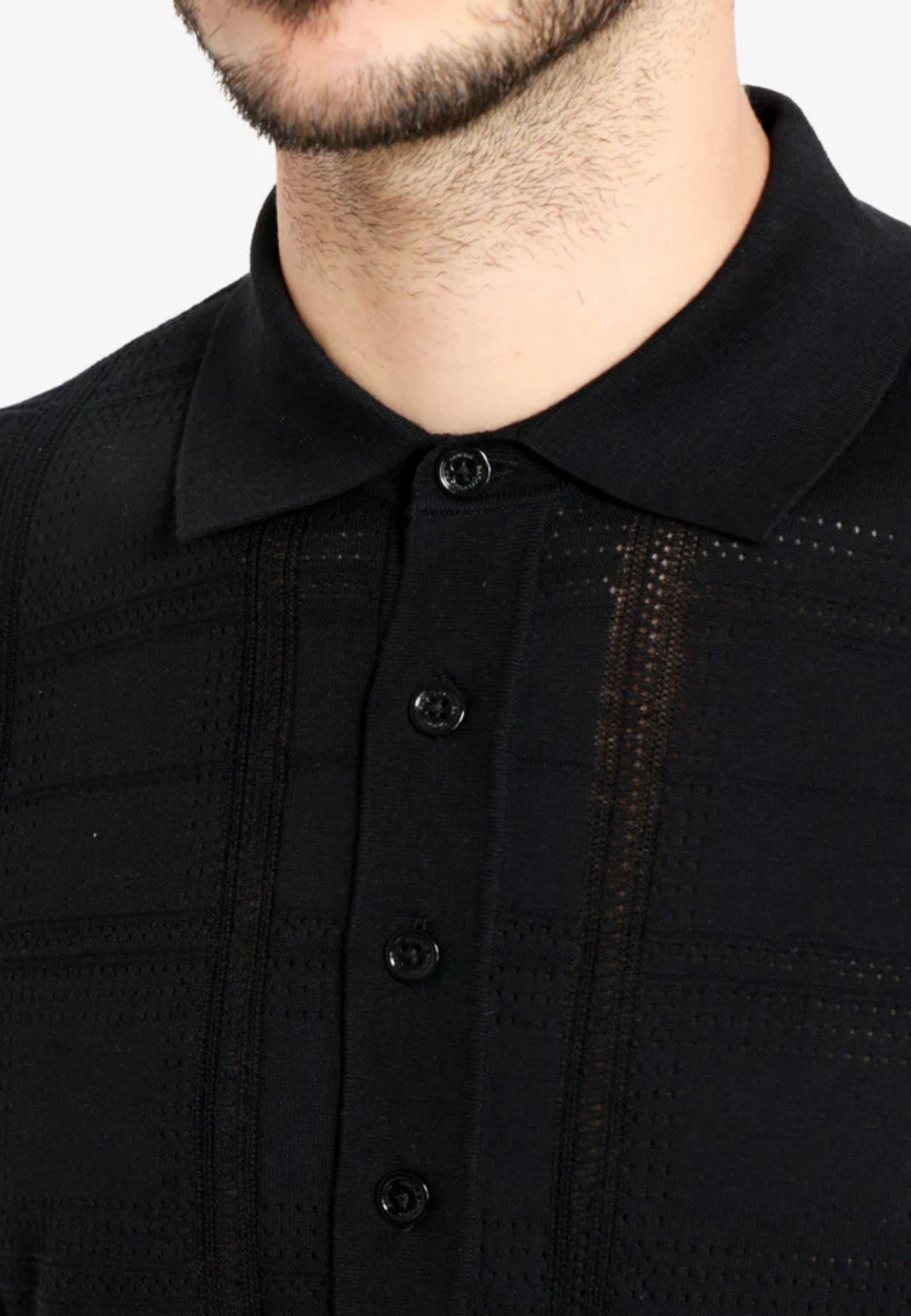 Paolo Pecora Polo in maglia microtraforata 