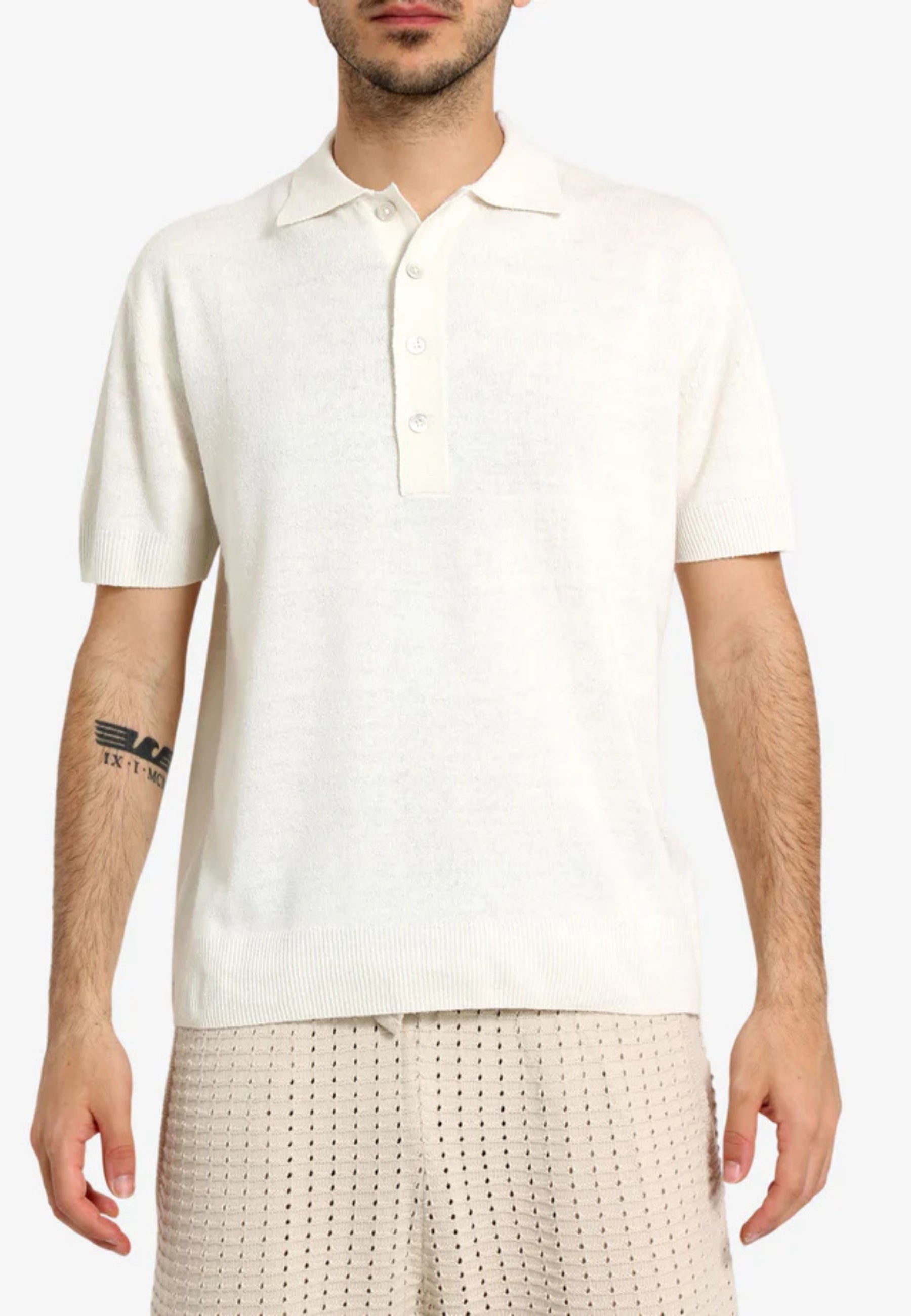 Paolo Pecora Polo in maglia effetto spugna 