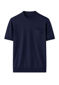 Paolo Pecora - Camiseta de pura seda azul marino