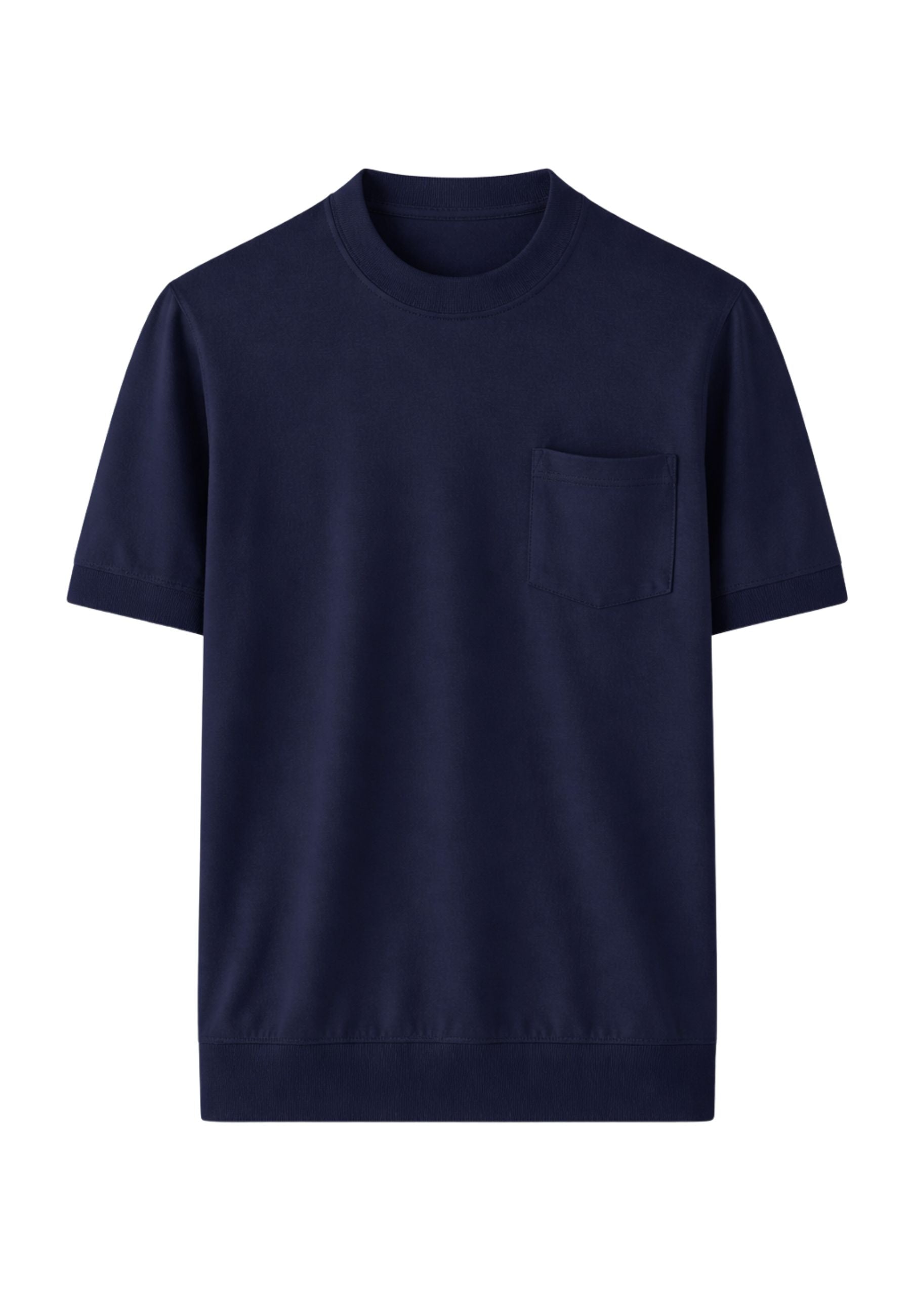 Paolo Pecora - T-shirt in pura seta blu navy 