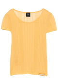 PINKO - T-shirt Donna in Maglia a Costine | Giallo Tramonto
